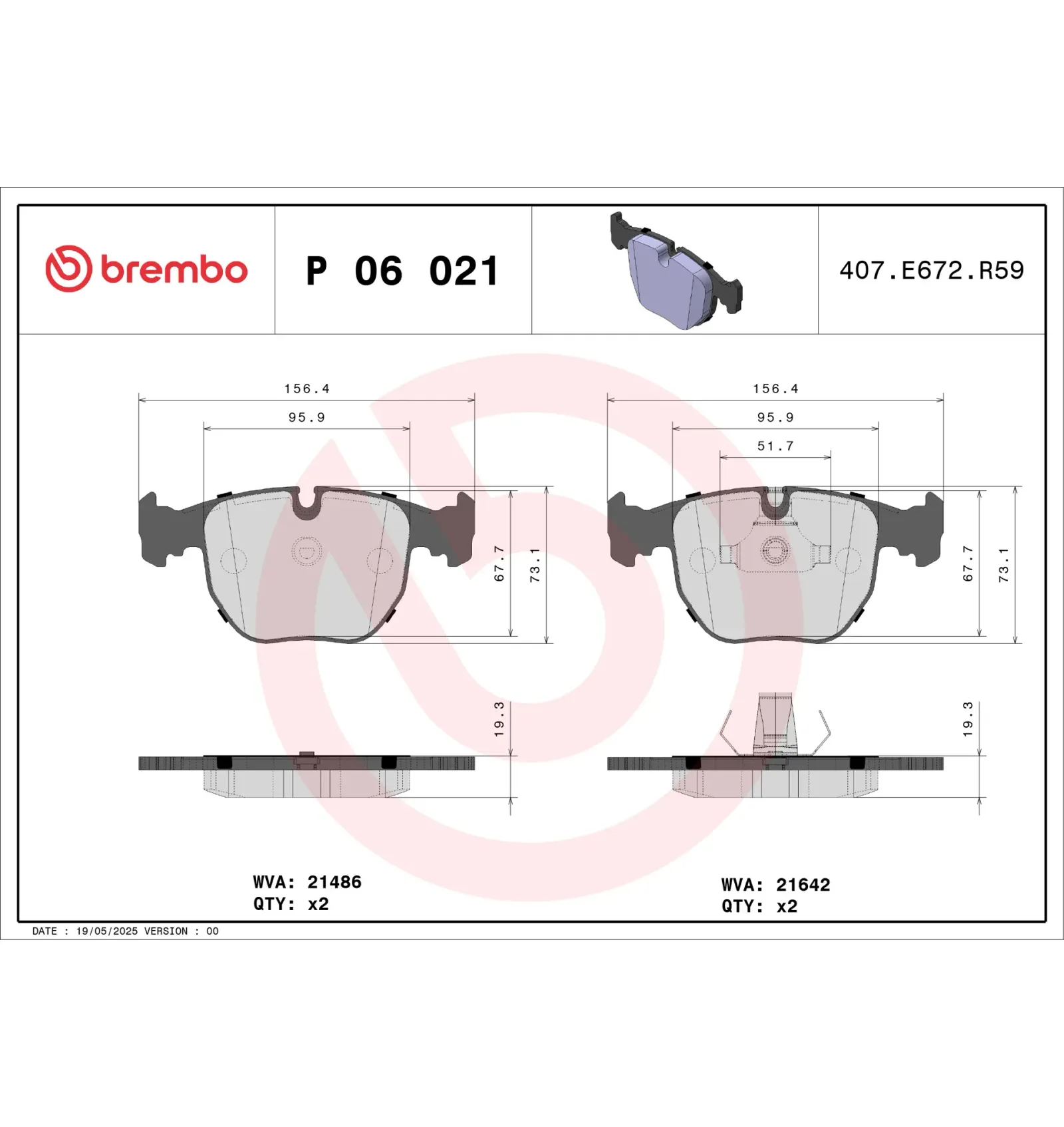 BMW E38 E39 E53 E83 Ön Fren Balatası 34111163227 P 06 021 BREMBO - BMW yedek parça