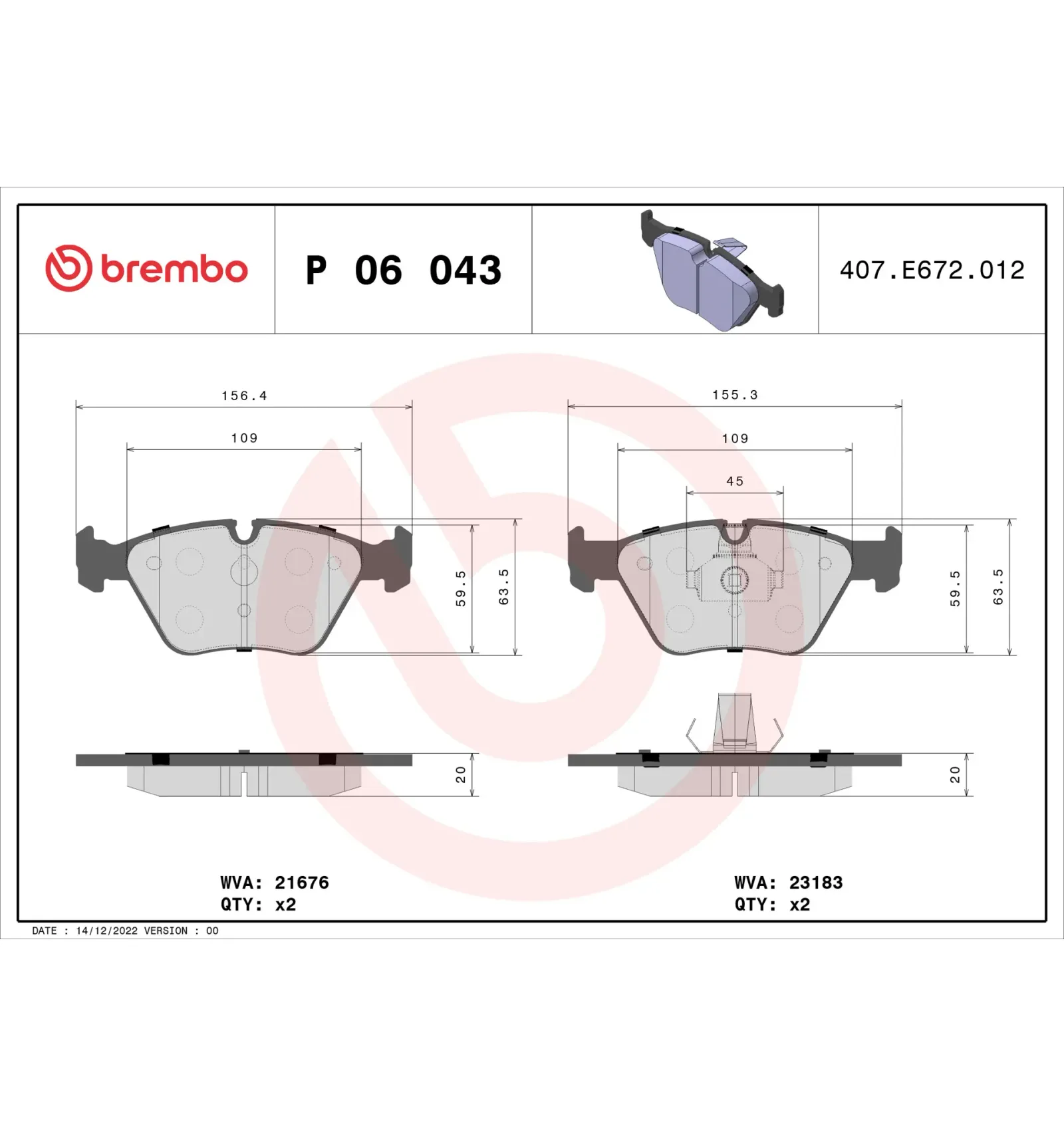 BMW E46 E83 E85 E86 Ön Fren Balatası 34112157573 P 06 043 BREMBO - BMW yedek parça