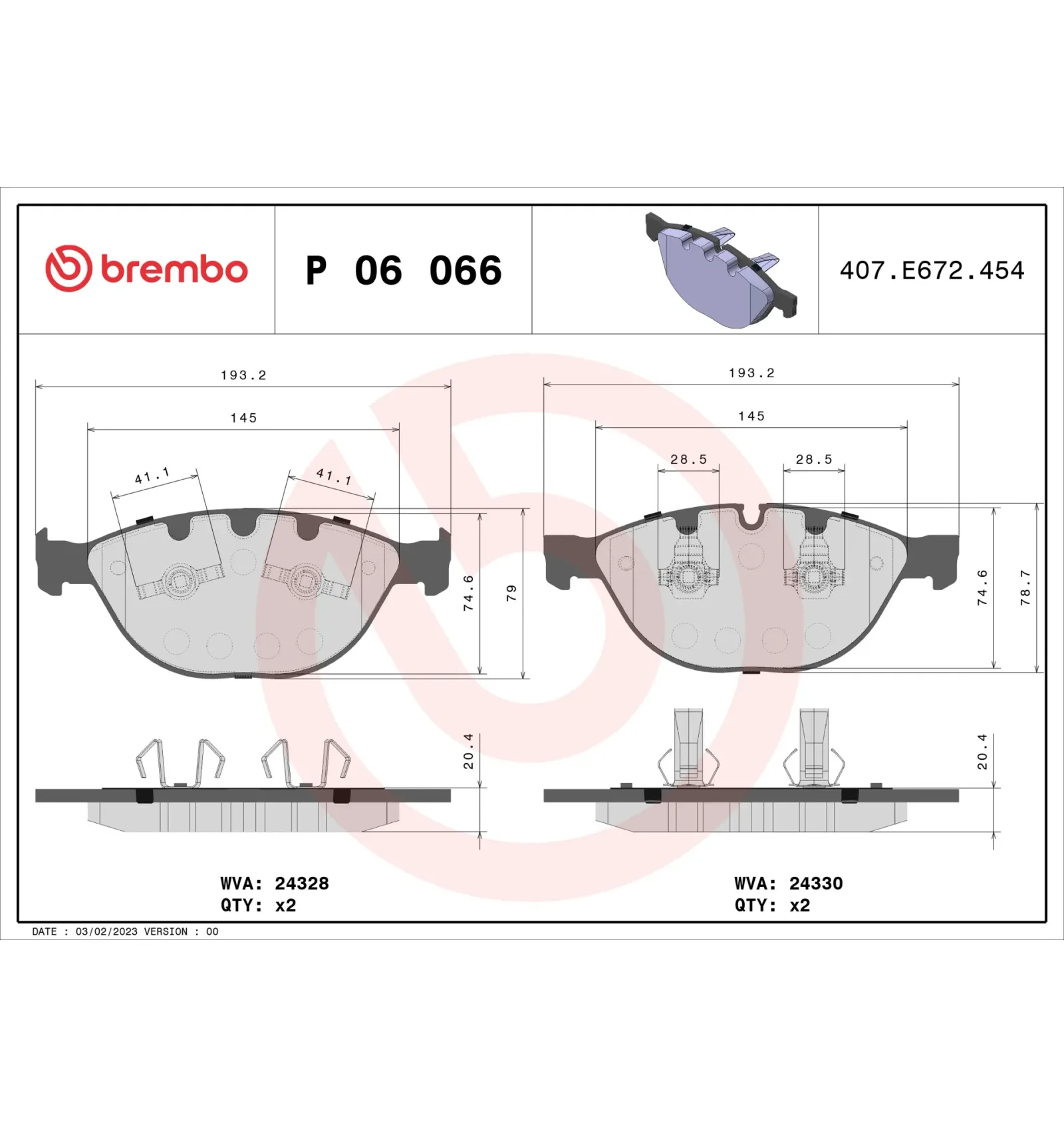 BMW E60 E61 E63 E64 Ön Fren Balatası 34110300361 P 06 066 BREMBO - BMW yedek parça
