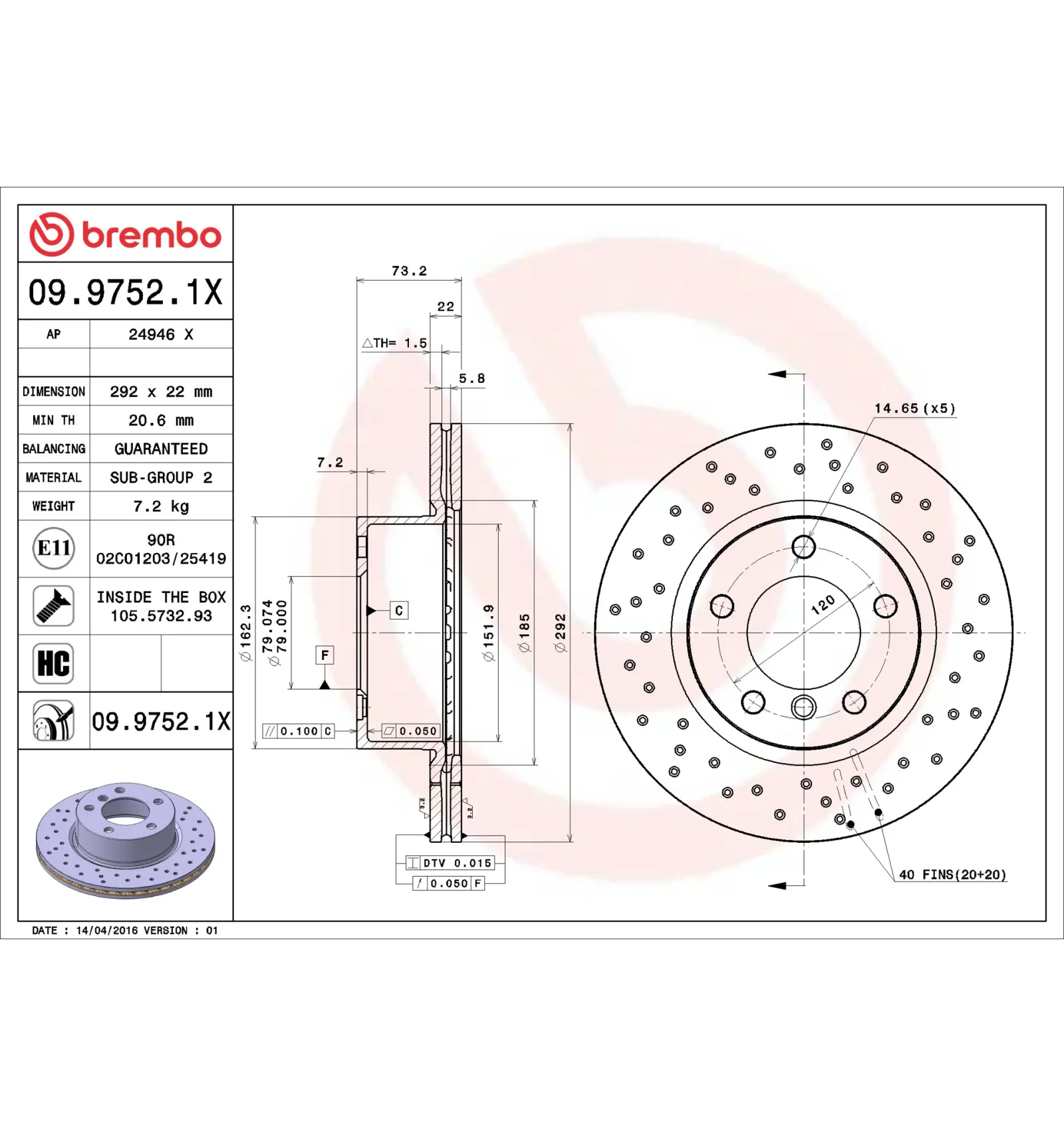 BMW E60 E81 E82 E87… Ön Fren Diski 34116764641 09.9752.1X BREMBO - BMW yedek parça
