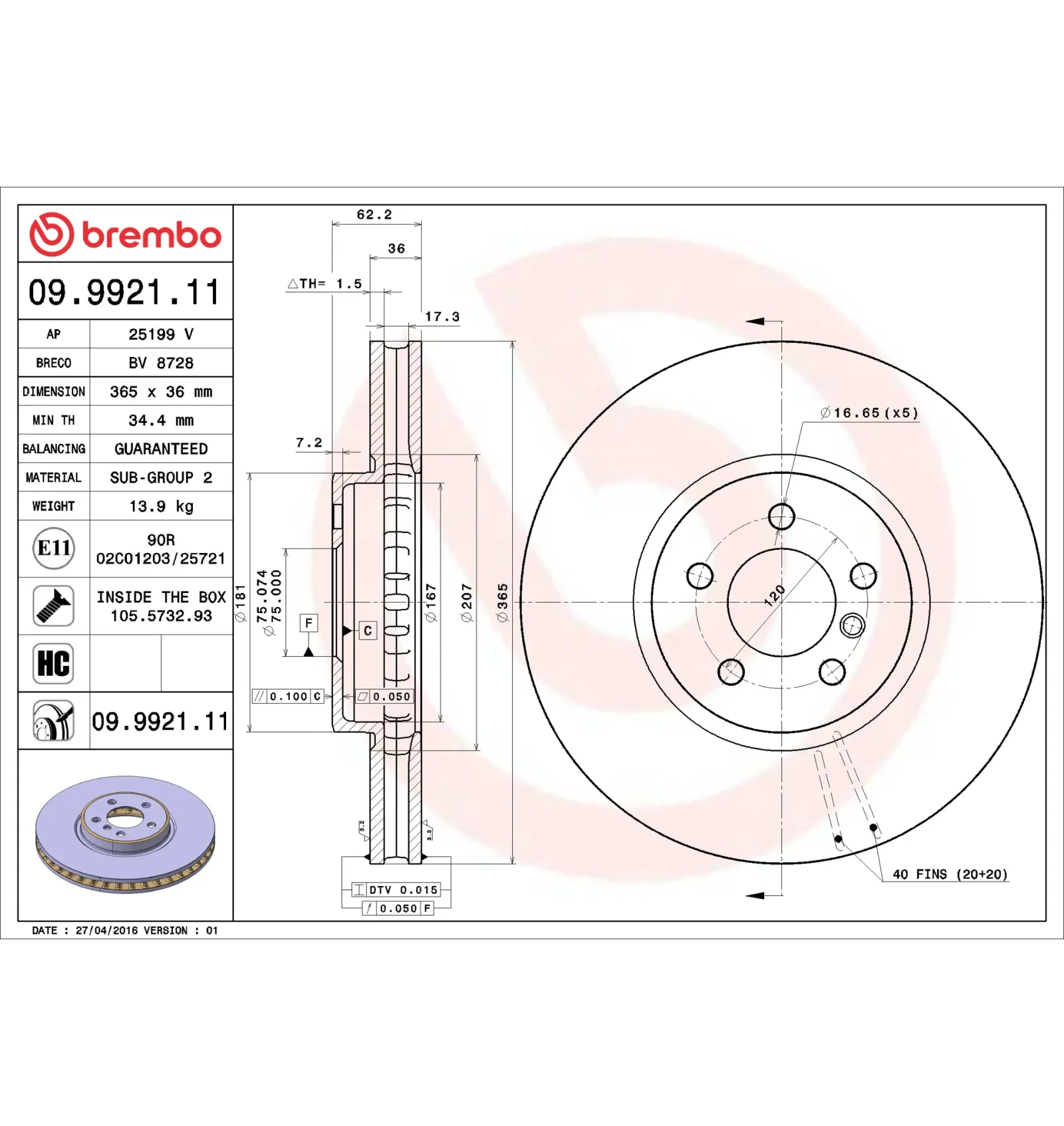 BMW E70 E71 E72 F15… Ön Fren Diski 34116771982 09.9921.11 BREMBO - BMW yedek parça
