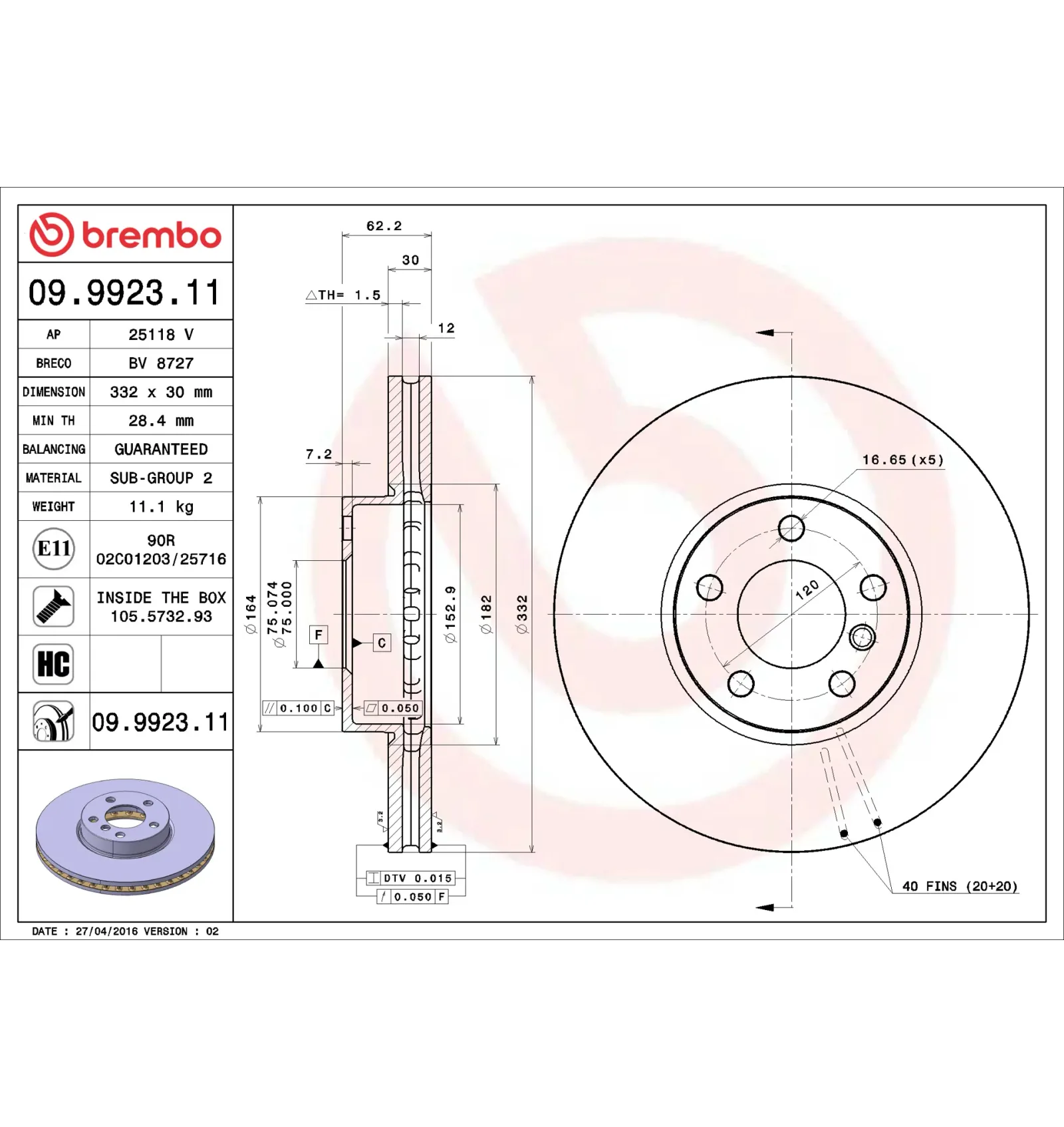 BMW E70 E71 E72 F15… Ön Fren Diski 34116771985 09.9923.11 BREMBO - BMW yedek parça
