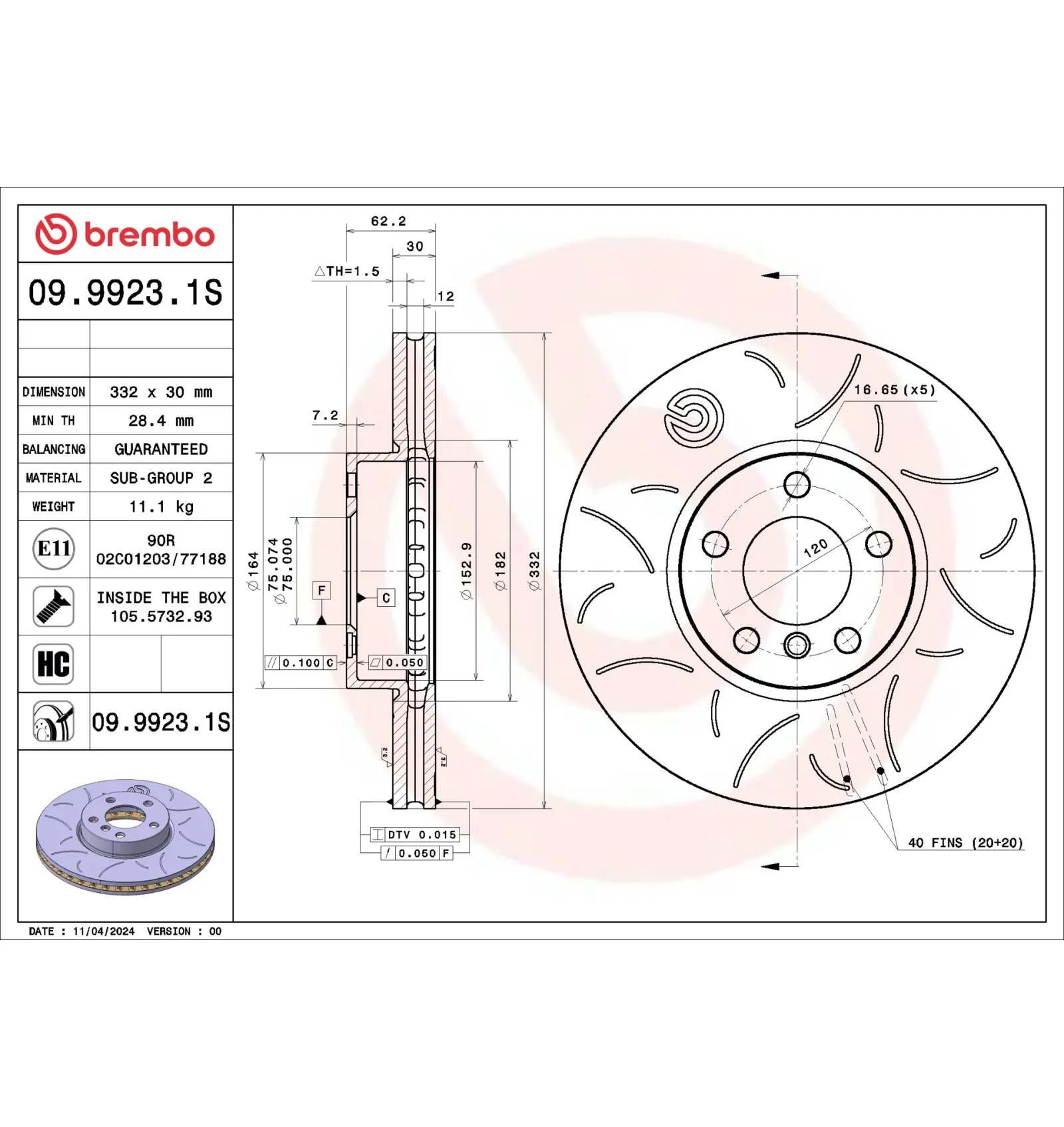 BMW E70 E71 E72 F15… Ön Fren Diski 34116771985 09.9923.1S BREMBO - BMW yedek parça