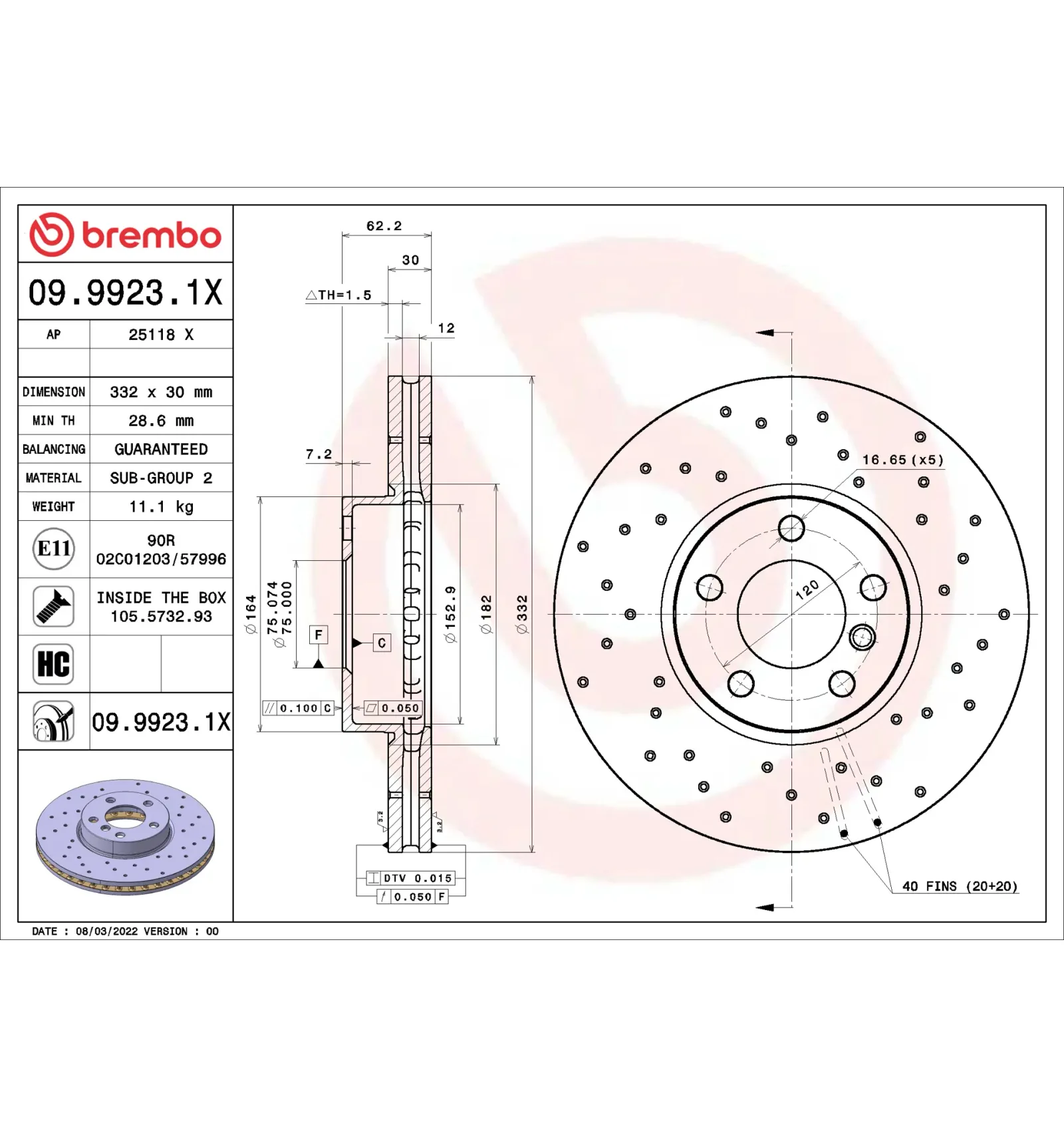 BMW E70 E71 E72 F15… Ön Fren Diski 34116771985 09.9923.1X BREMBO - BMW yedek parça