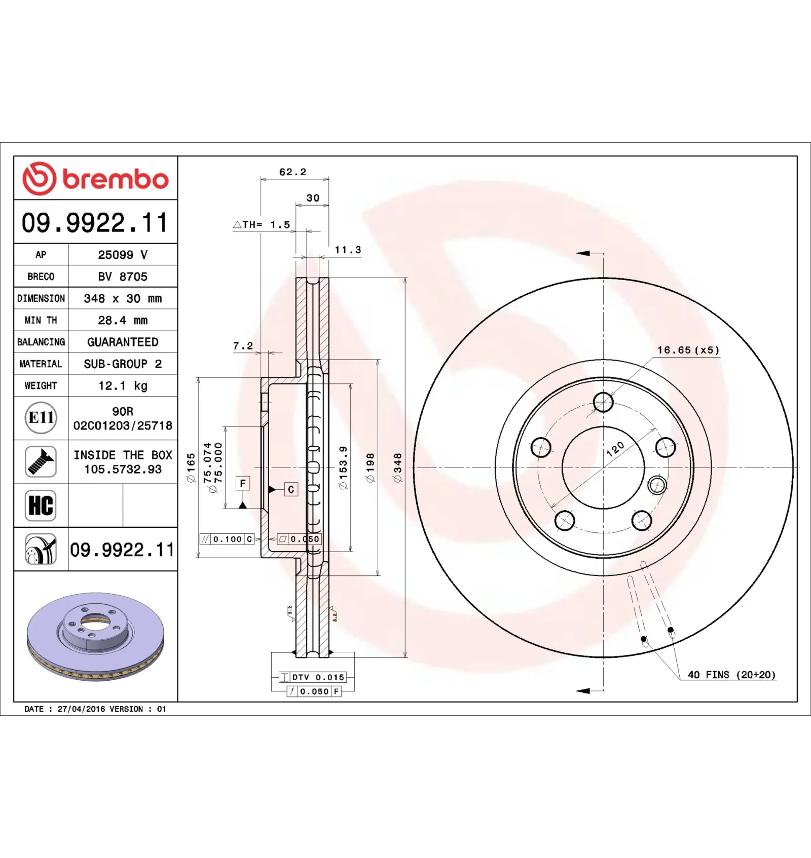 BMW E70 E71 E72 F15… Ön Fren Diski 34116771986 09.9922.11 BREMBO - BMW yedek parça