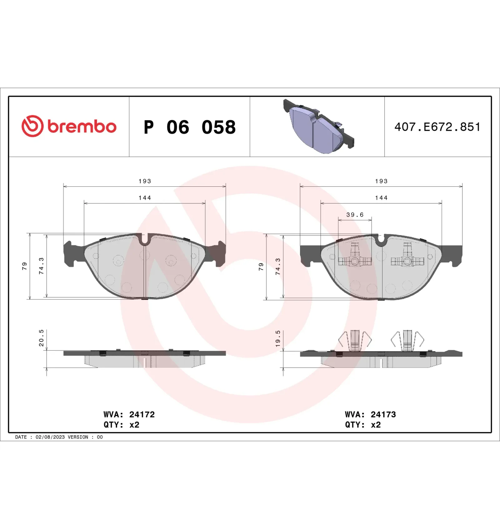 BMW E70 E71 E72 F16… Ön Fren Balatası 34112413048 P 06 058 BREMBO - BMW yedek parça