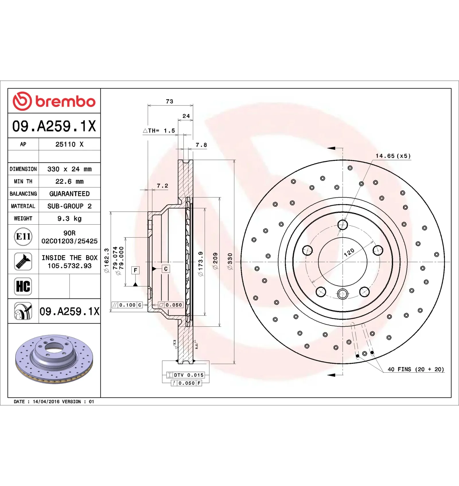 BMW E81 E82 E84 E87… Ön Fren Diski 34116764645 09.A259.1X BREMBO - BMW yedek parça