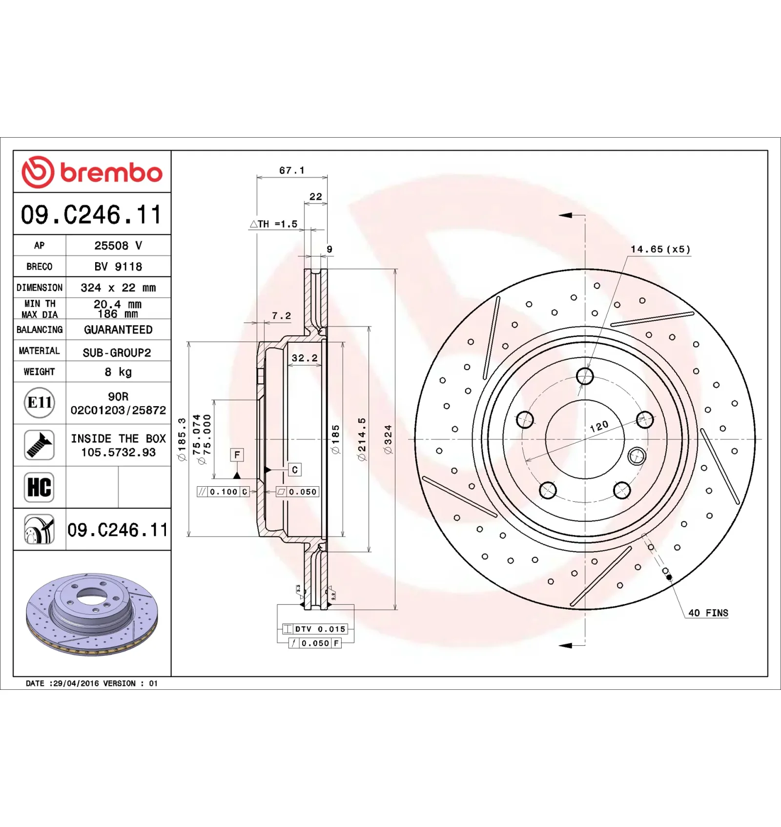 BMW E81 E82 E87 E90… Arka Fren Diski 34216787931 09.C246.11 BREMBO - BMW yedek parça