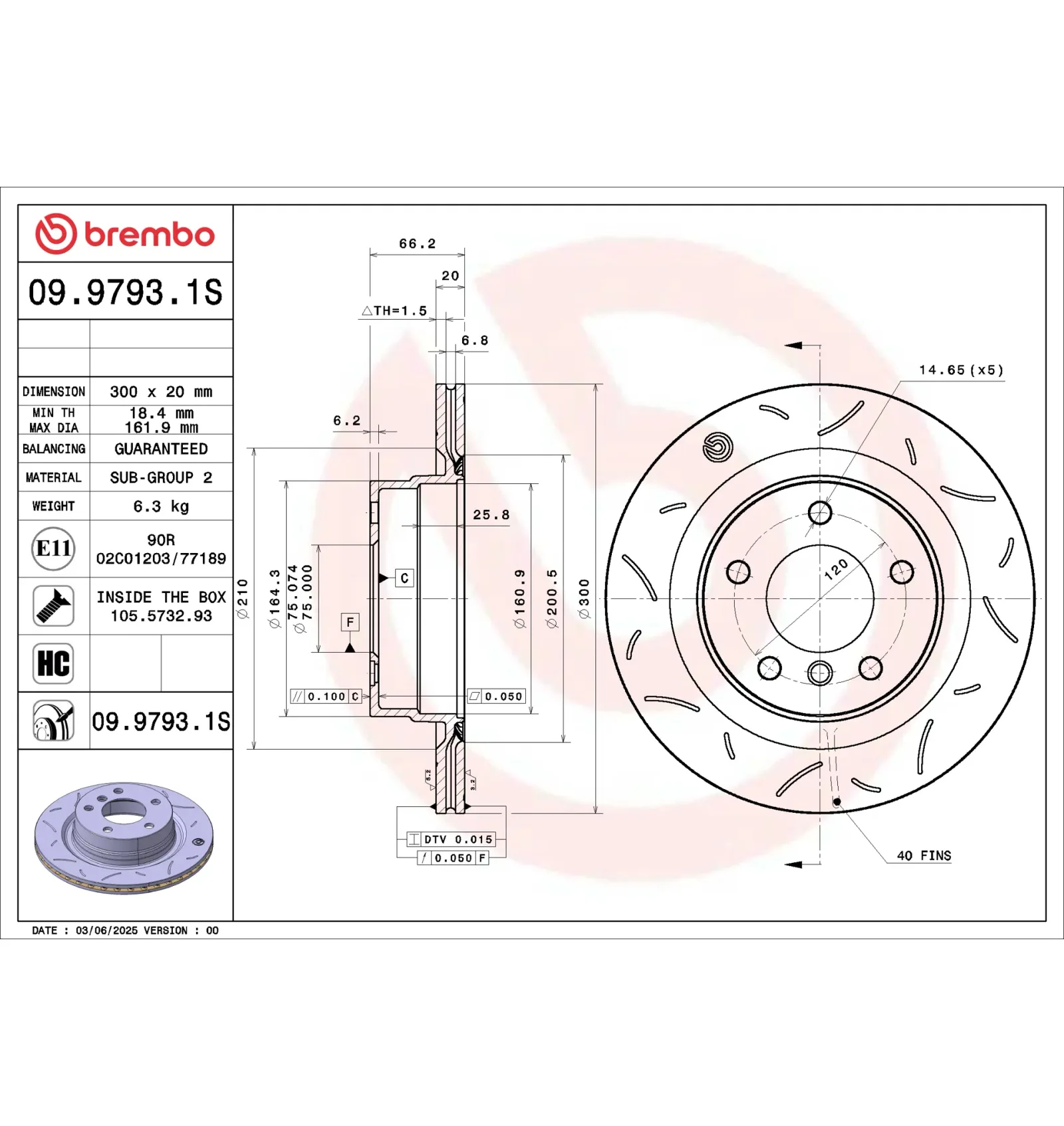 BMW E81 E87 E88 E90… Arka Fren Diski 34216764651 09.9793.1S BREMBO - BMW yedek parça