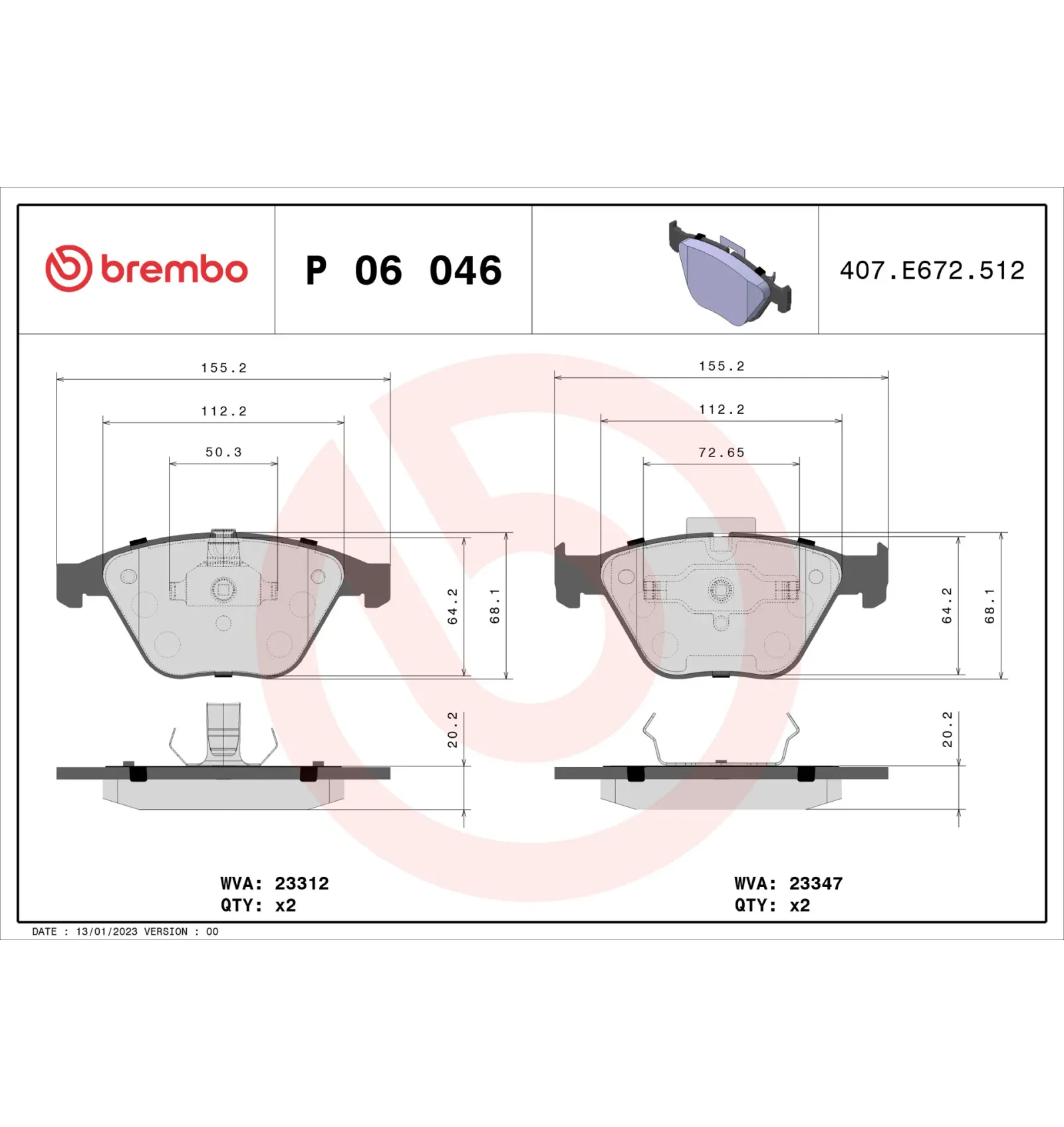 BMW E82 E90 E92 E93 Ön Fren Balatası 34111763089 P 06 046 BREMBO - BMW yedek parça