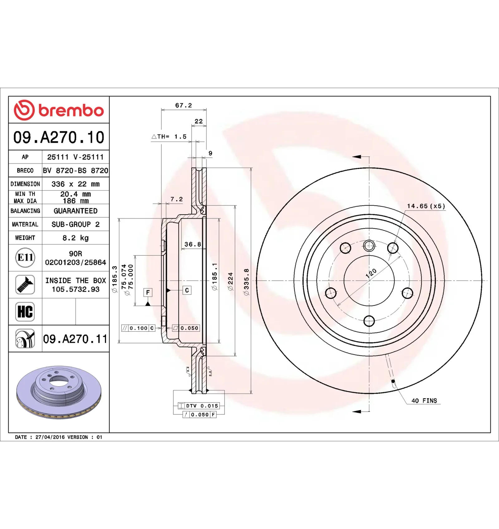 BMW E84 E90 E91 E92… Arka Fren Diski 34216764655 09.A270.10 BREMBO - BMW yedek parça