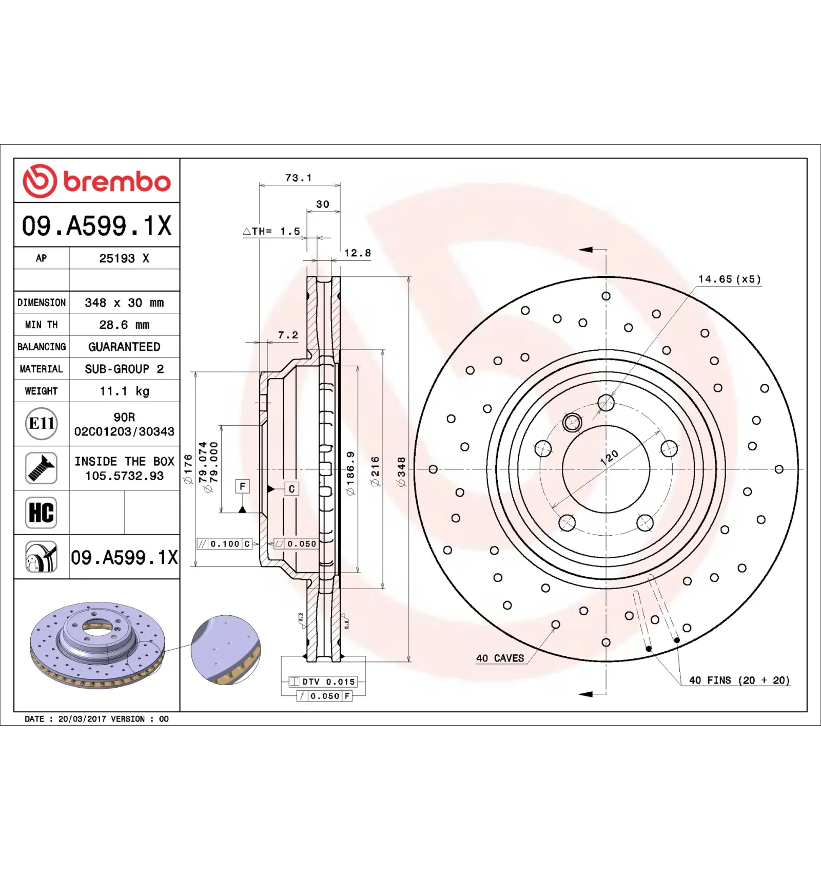 BMW E84 E90 E91 E92… Ön Fren Diski 34116770729 09.A599.1X BREMBO - BMW yedek parça