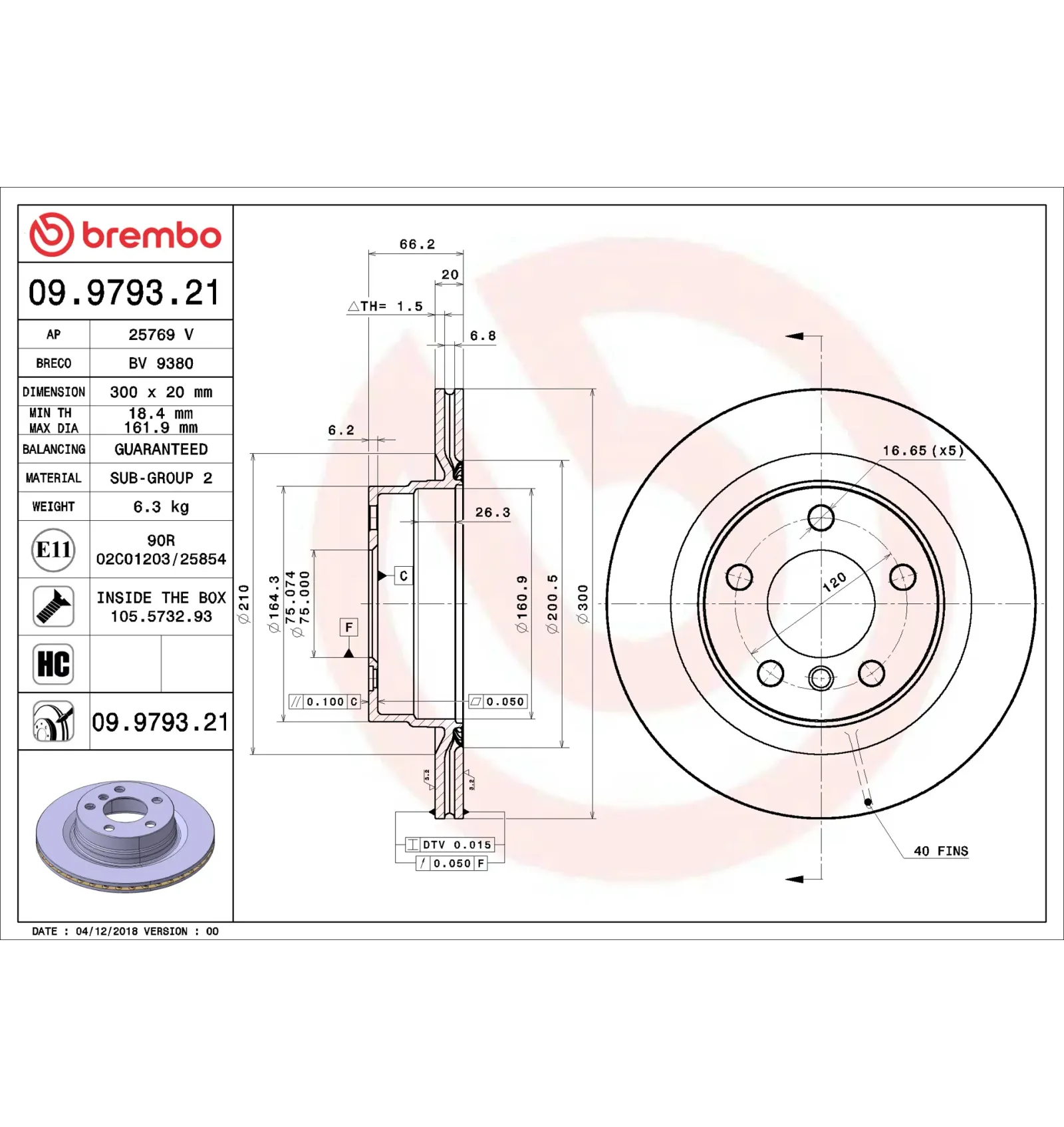 BMW E91 E93 F20 F21… Arka Fren Diski 34216792227 09.9793.21 BREMBO - BMW yedek parça