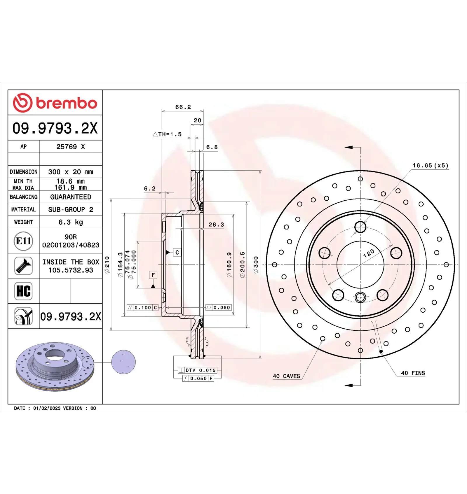 BMW E91 E93 F20 F21… Arka Fren Diski 34216792227 09.9793.2X BREMBO - BMW yedek parça