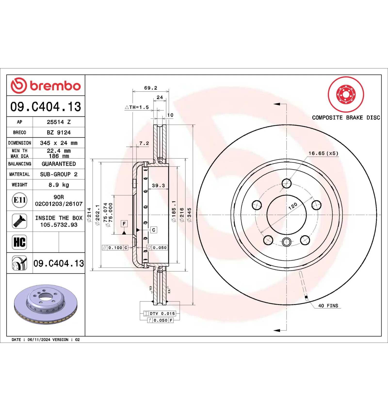 BMW F01 F02 F04 F06… Arka Fren Diski 34206894381 09.C404.13 BREMBO - BMW yedek parça