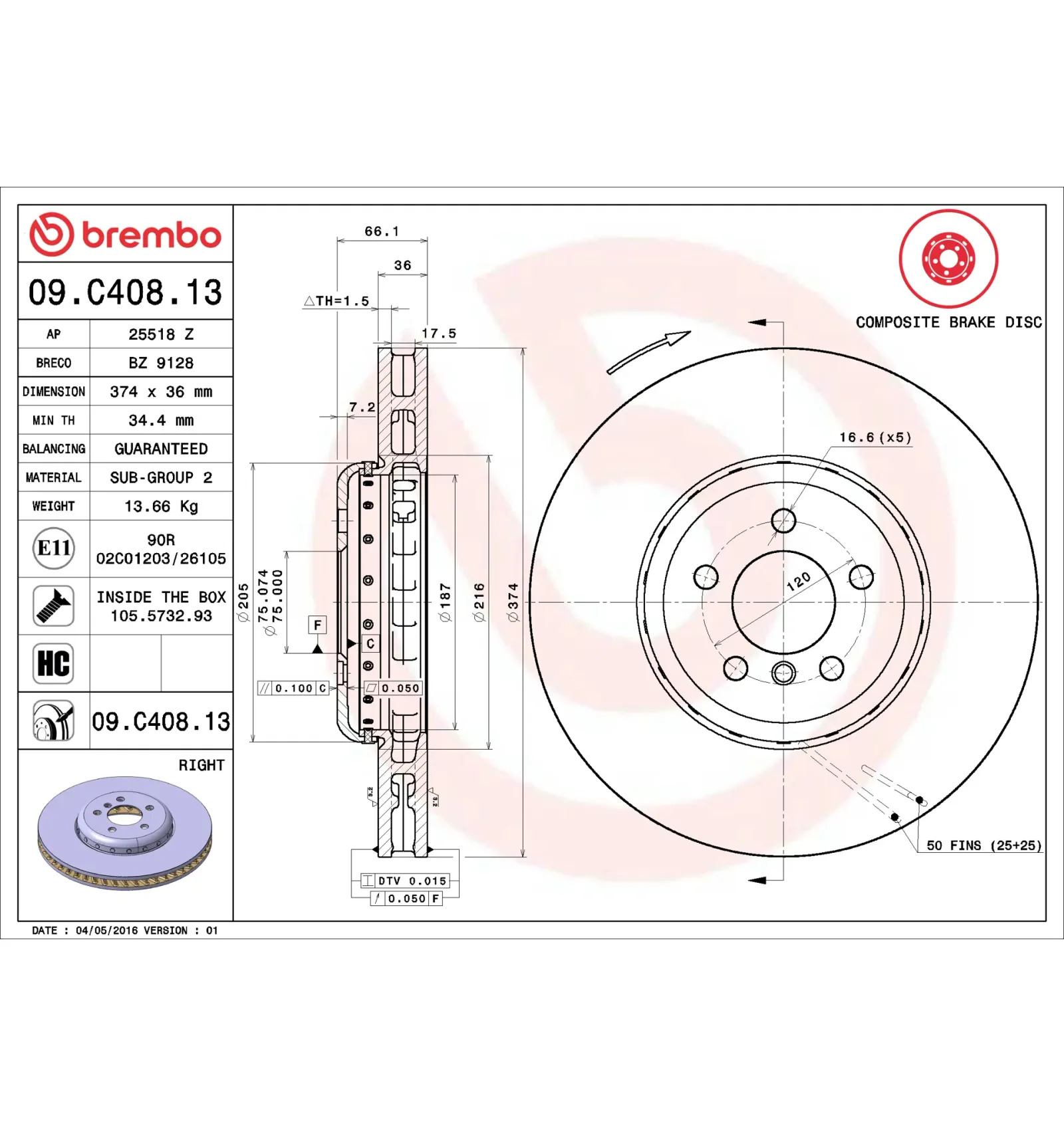 BMW F01 F02 F04 F06… Fren Diski 34106894384 09.C408.13 BREMBO - BMW yedek parça