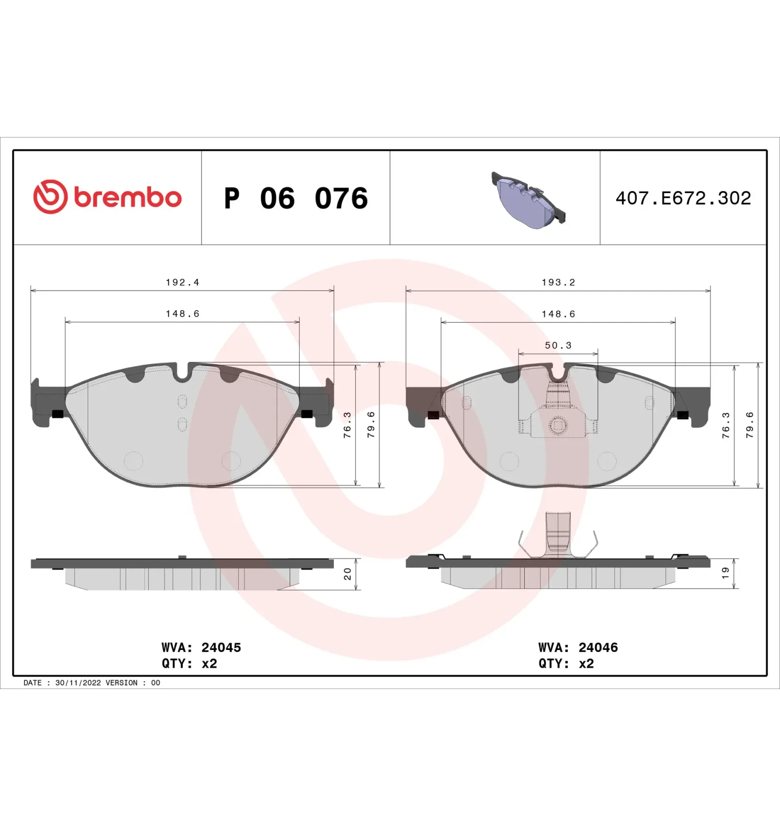 BMW F01 F02 F04 F06… Ön Fren Balatası 34112449264 P 06 076 BREMBO - BMW yedek parça
