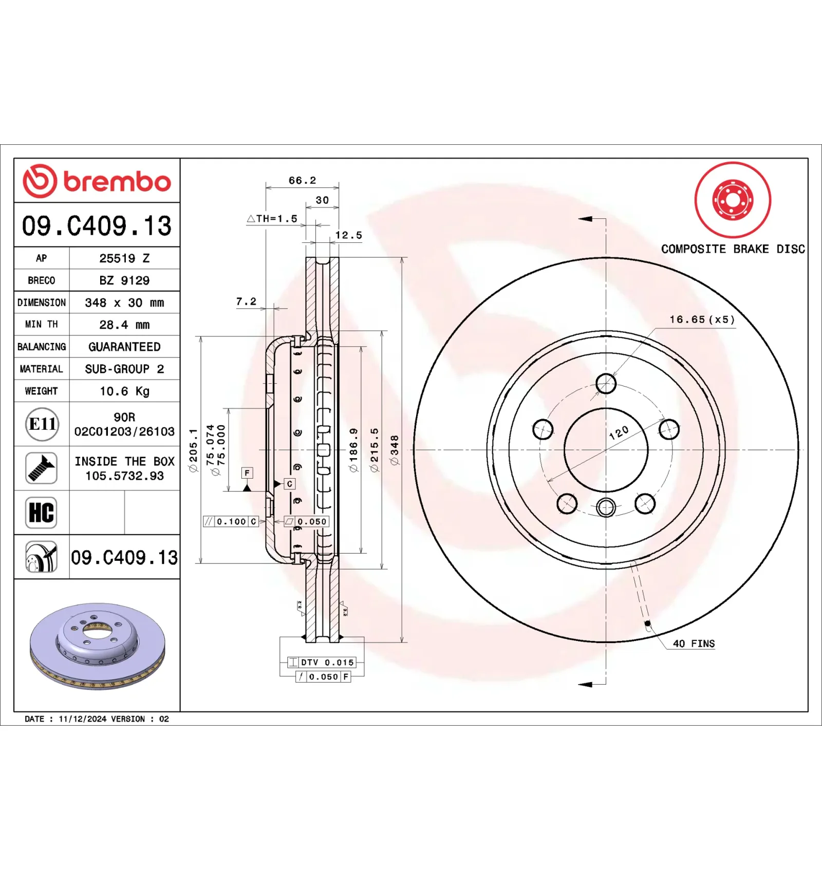 BMW F01 F02 F04 F06… Ön Fren Diski 34106898723 09.C409.13 BREMBO - BMW yedek parça