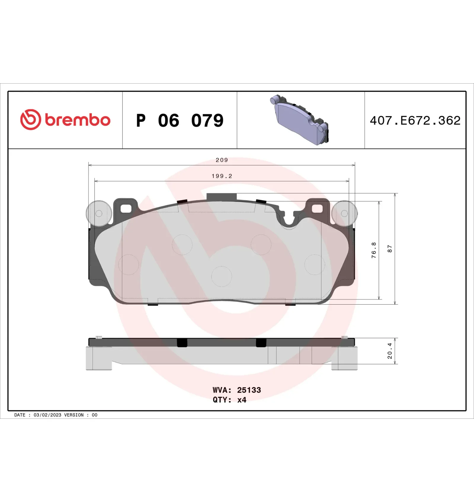 BMW F06 F10 F12 F13… Ön Fren Balatası 34112284369 P 06 079 BREMBO - BMW yedek parça