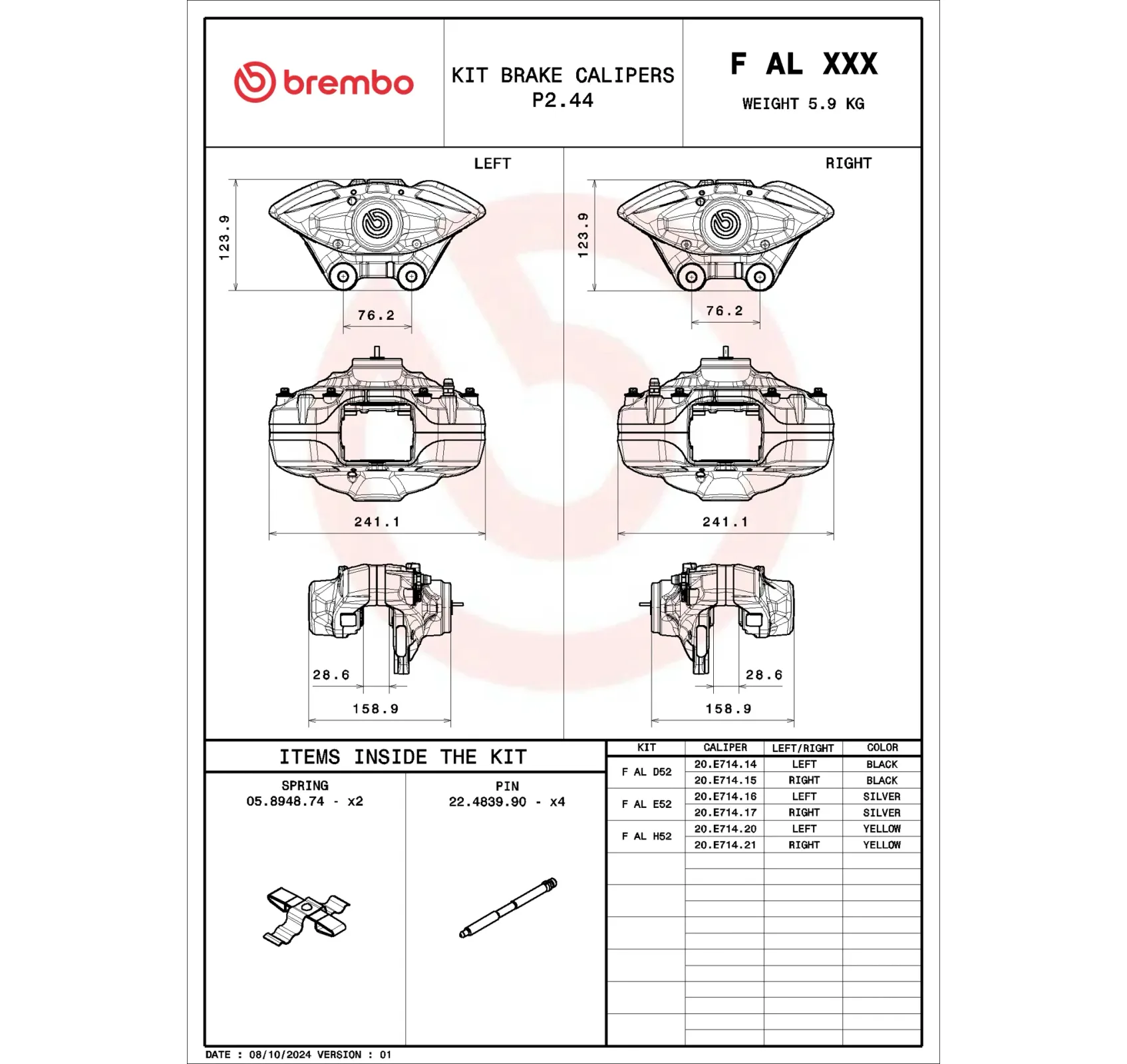 BMW F20 F21 F22 F23… Arka Fren Kaliperi 34216799461 F AL D52 BREMBO - BMW yedek parça