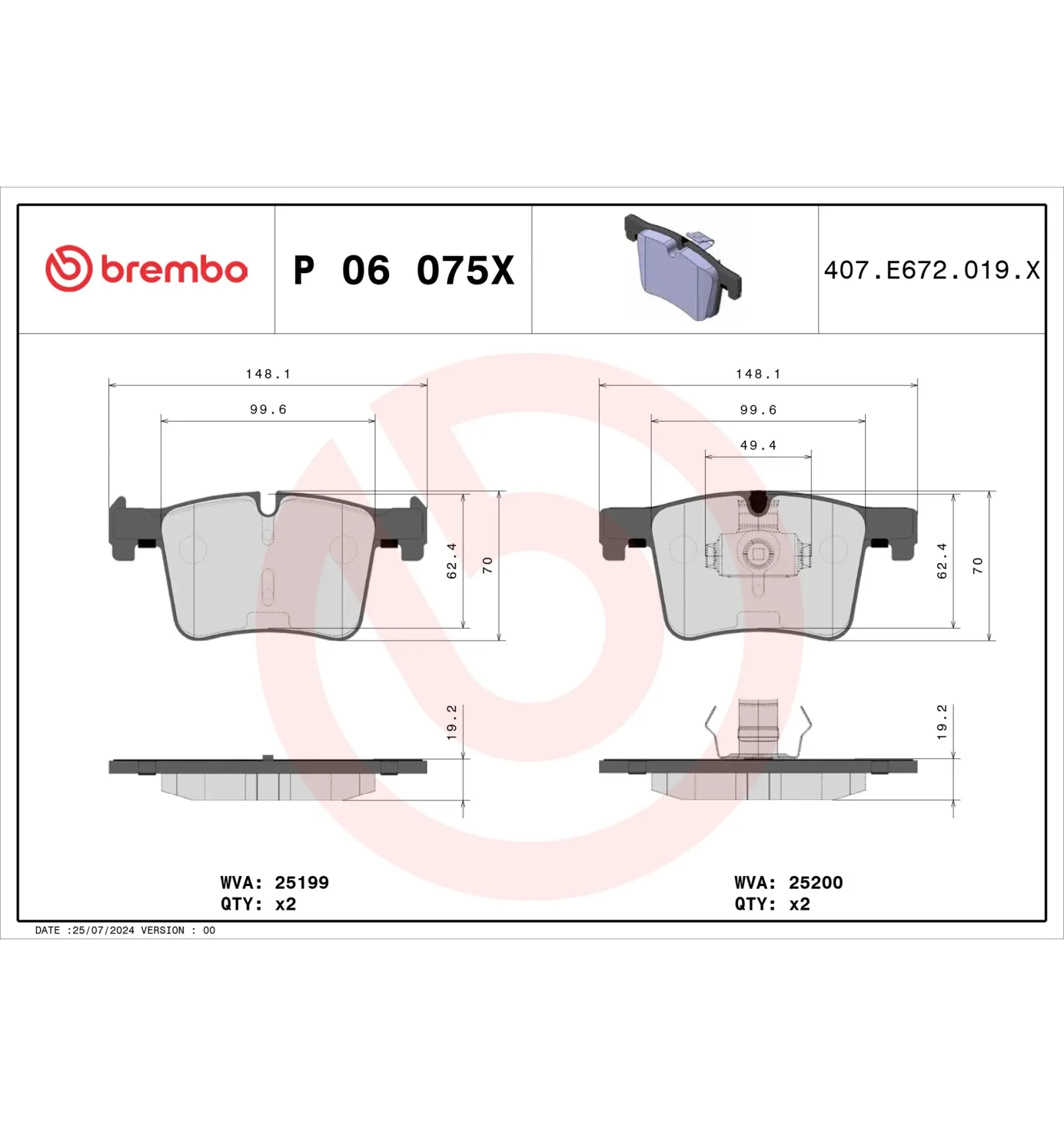 BMW F20 F21 F22 F23… Fren Balatası 34106799801 P 06 075X BREMBO - BMW yedek parça
