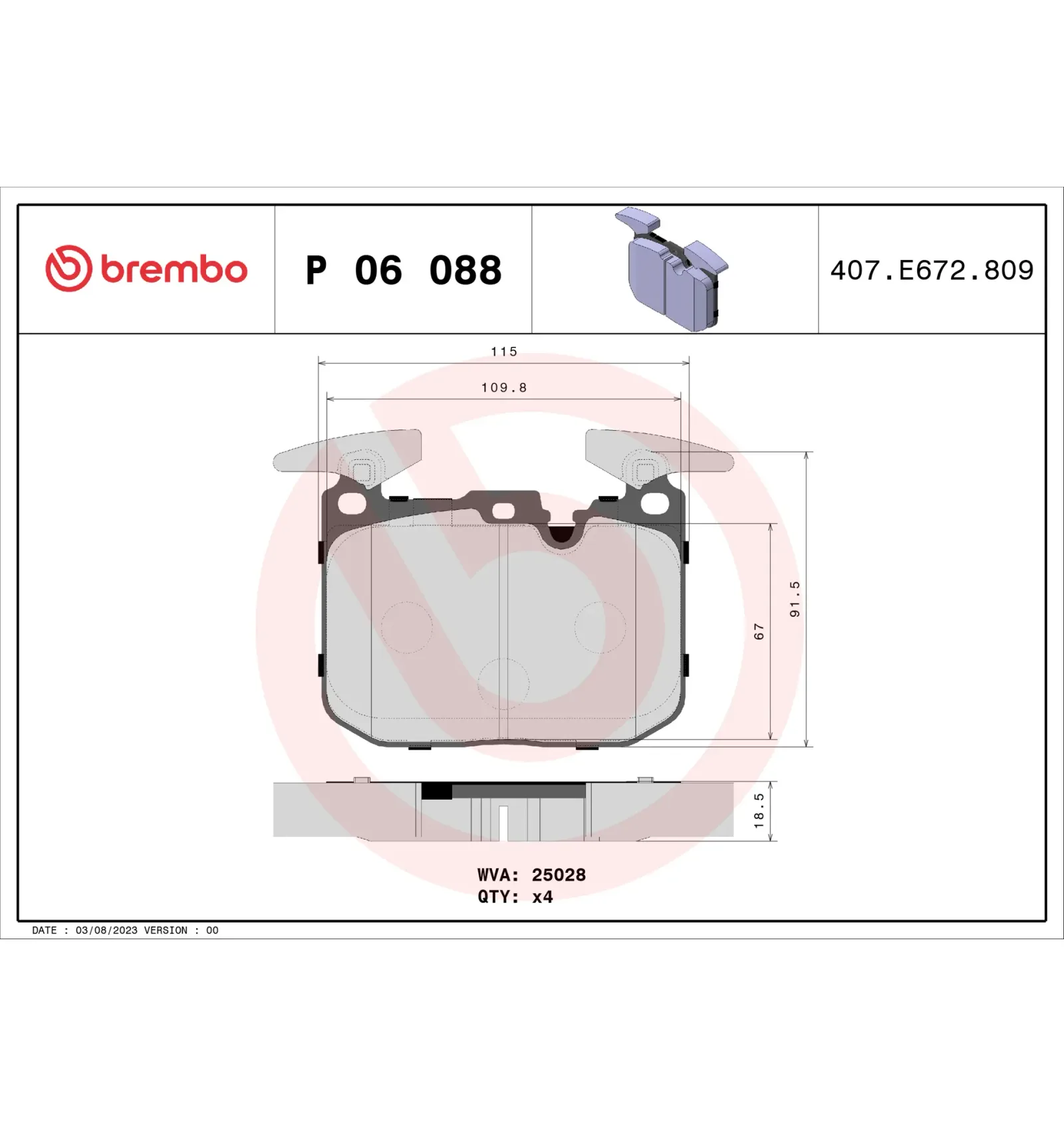 BMW F20 F21 F22 F23… Ön Fren Balatası 34106799805 P 06 088 BREMBO - BMW yedek parça