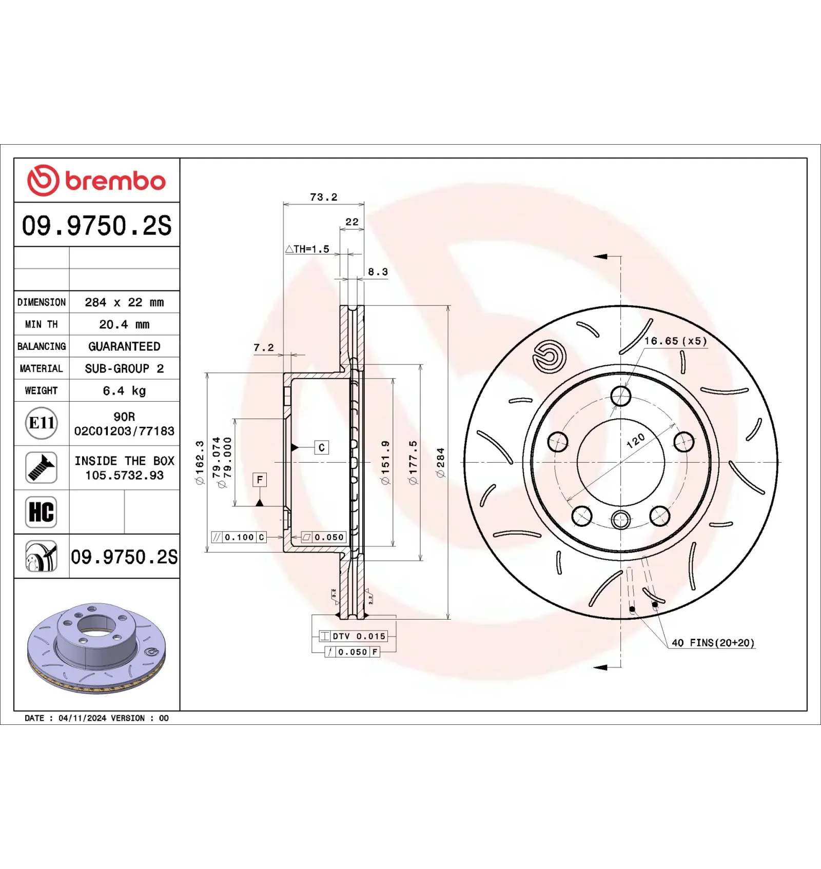 BMW F20 F21 F22 F23… Ön Fren Diski 34116792215 09.9750.2S BREMBO - BMW yedek parça