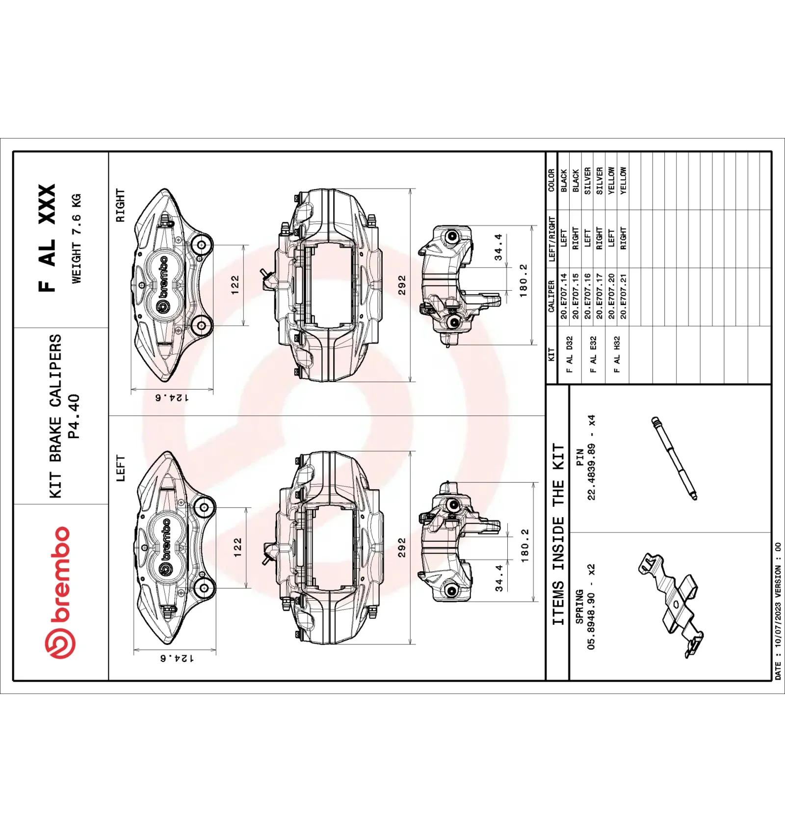 BMW F20 F21 F22 F23… Ön Fren Kaliperi 34106855475 F AL H32 BREMBO - BMW yedek parça
