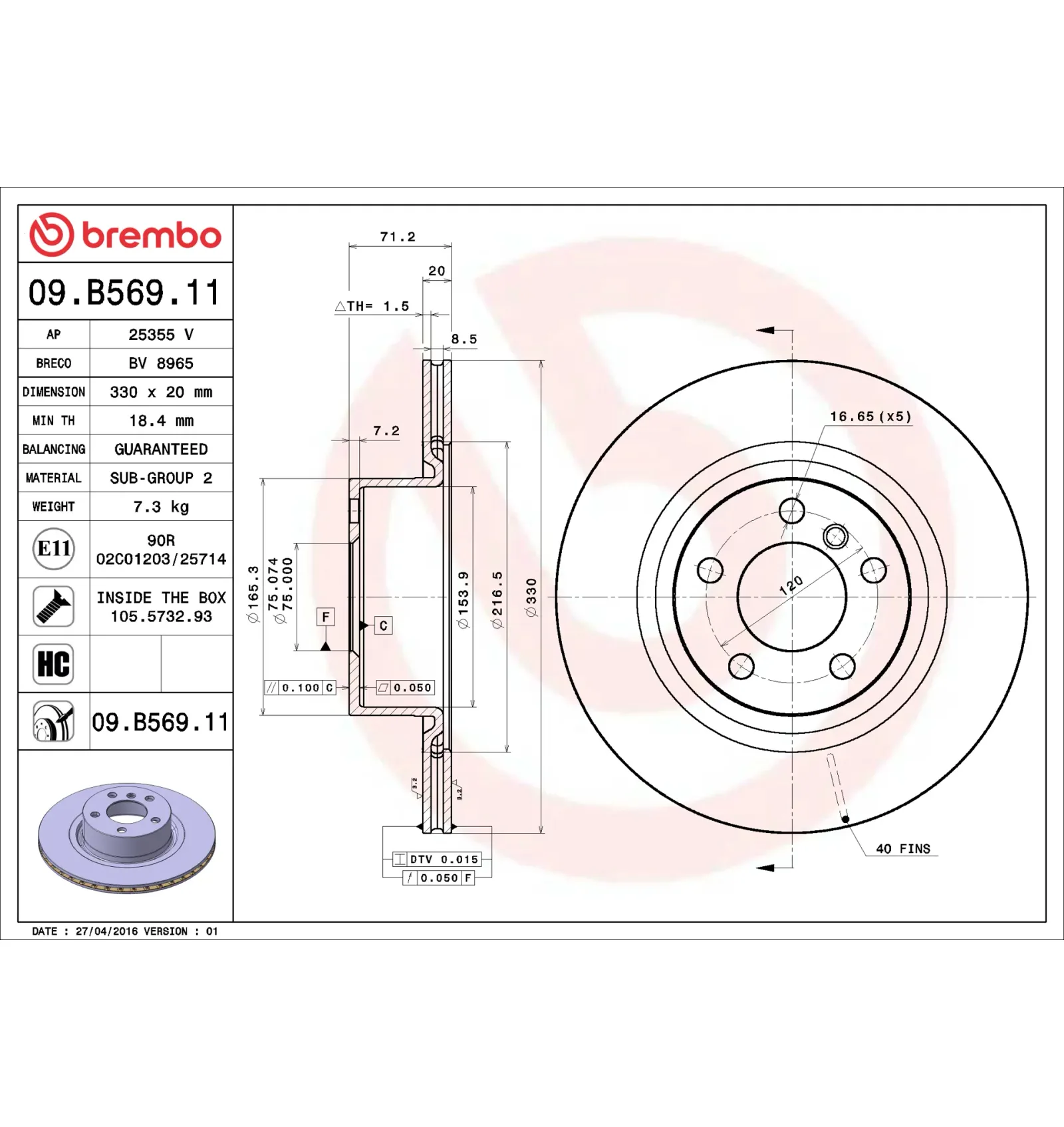 BMW F25 F26 Arka Fren Diski 34206790362 09.B569.11 BREMBO - BMW yedek parça