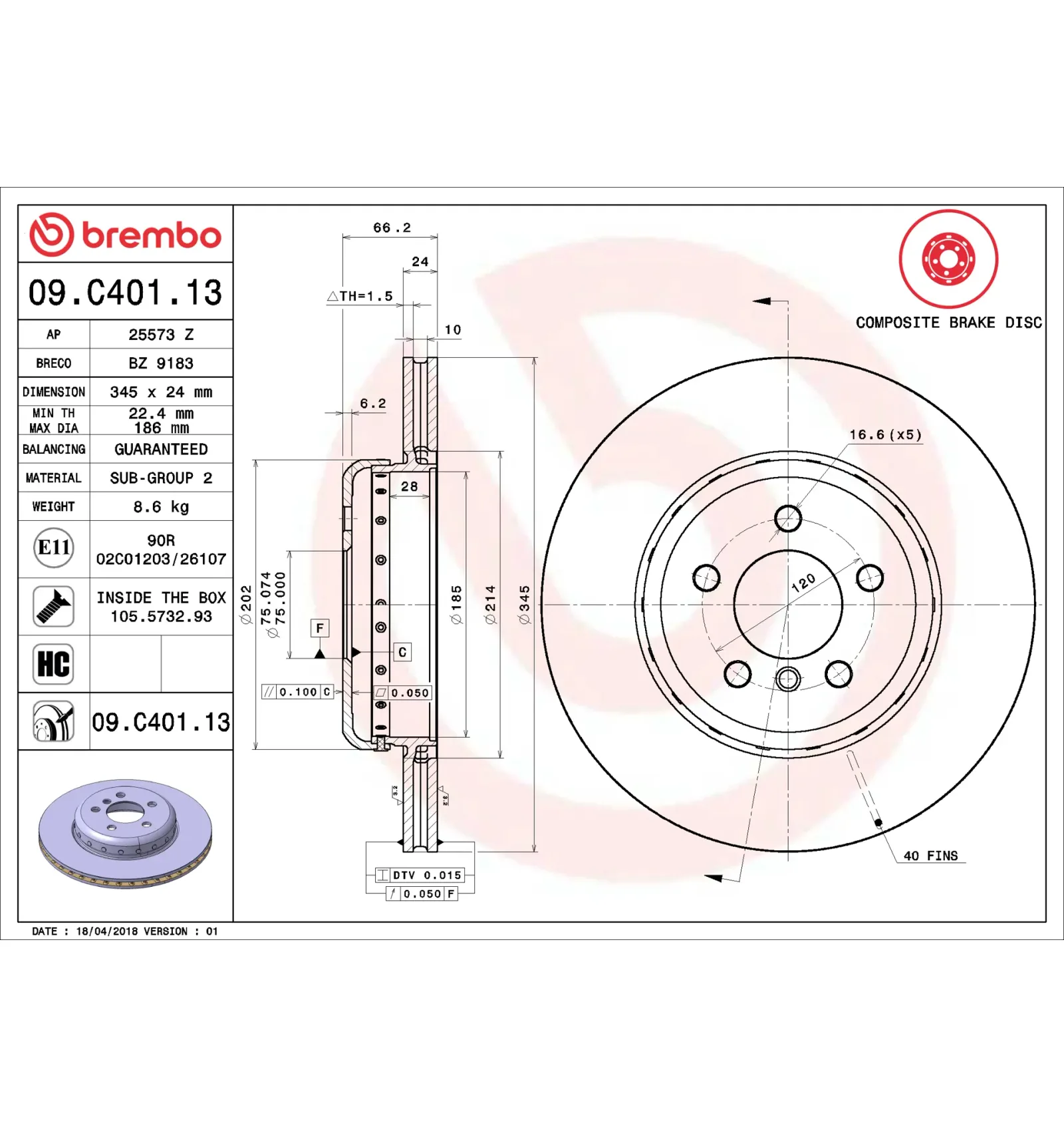 BMW F30 F31 F32 F33… Arka Fren Diski 34206797607 09.C401.13 BREMBO - BMW yedek parça