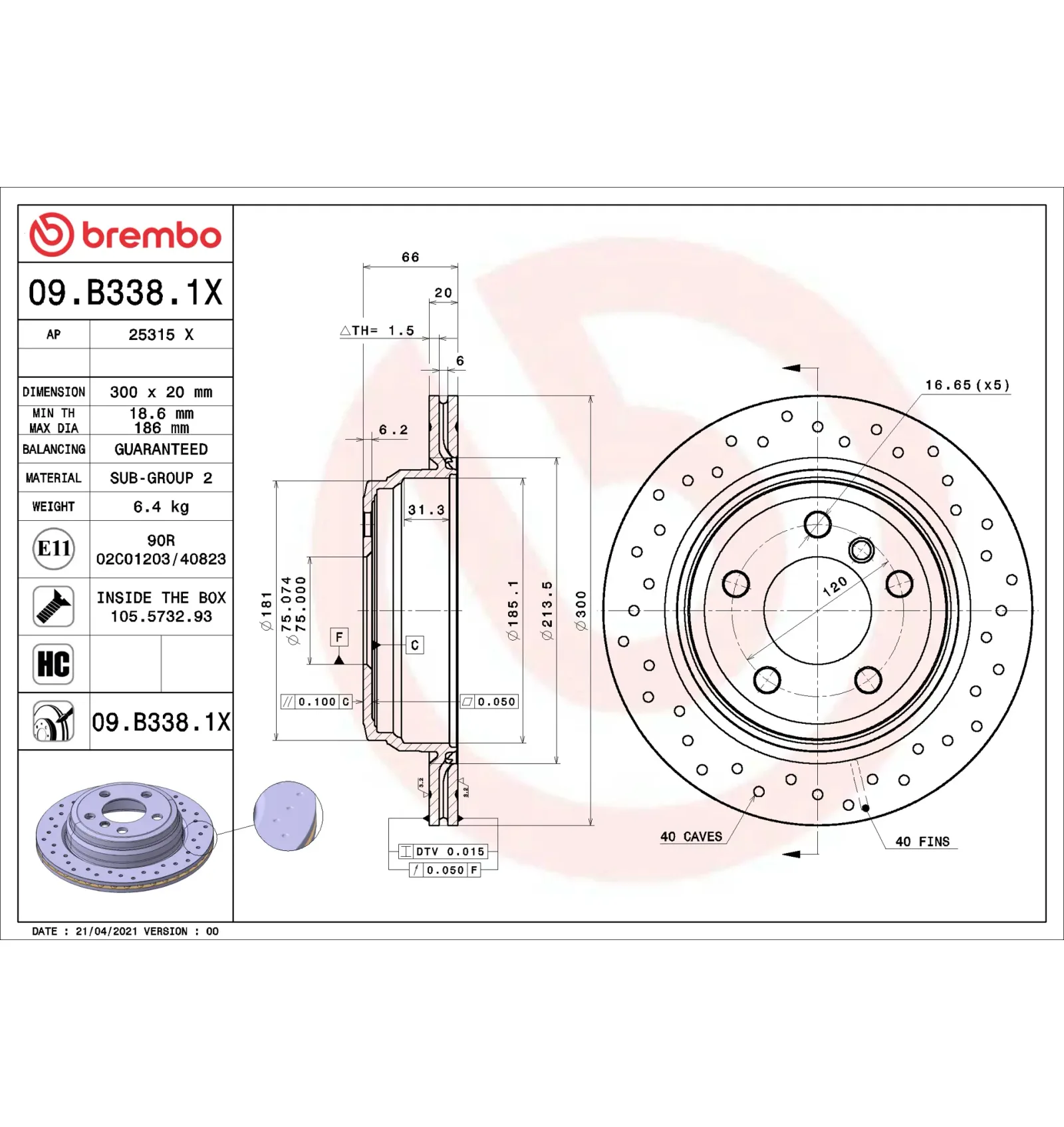 BMW F30 F31 F32 F33… Arka Fren Diski 34216792229 09.B338.1X BREMBO - BMW yedek parça