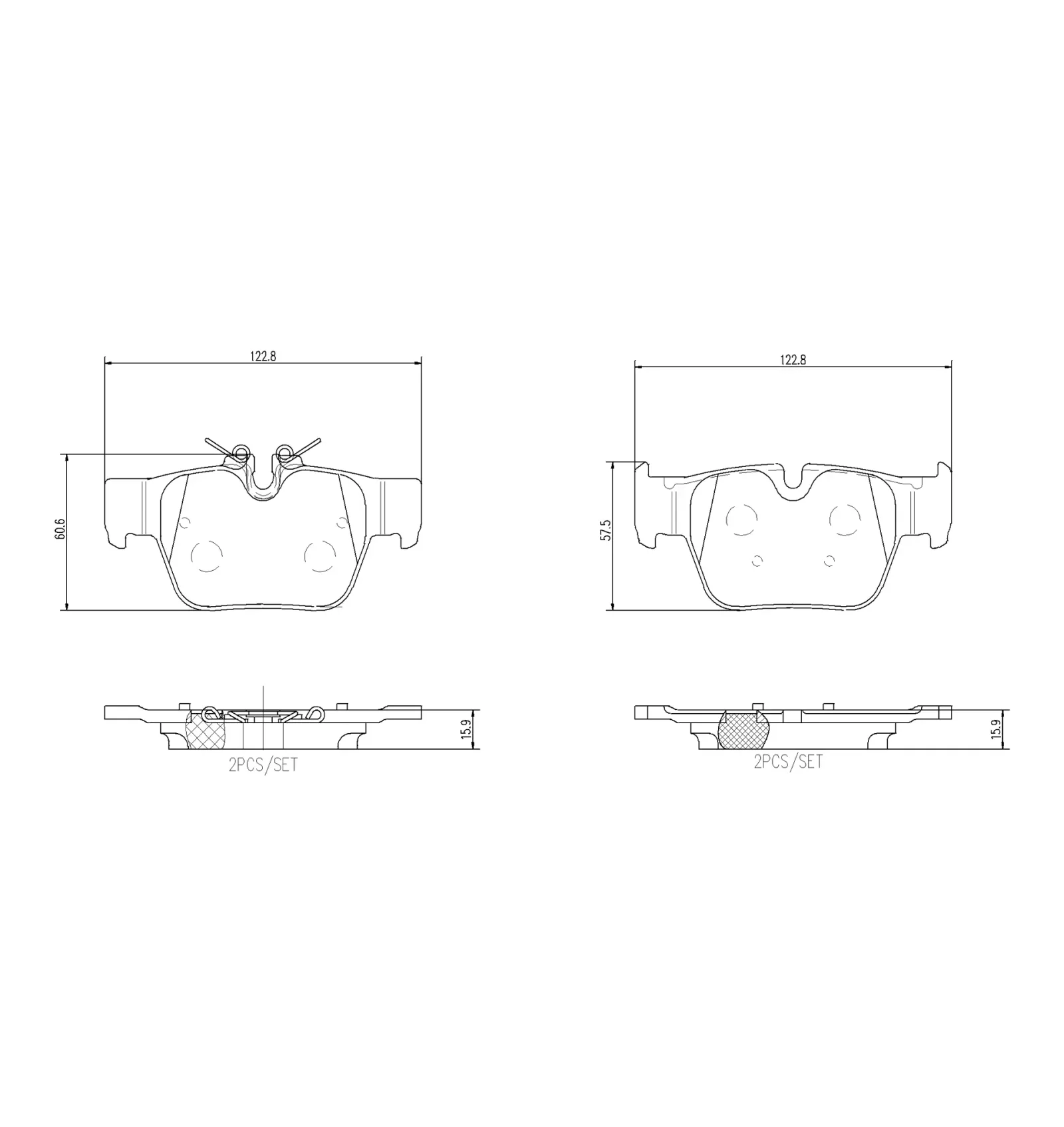 BMW F39 F40 F44 F54… Arka Fren Balatası 34206885600 P 06 117 BREMBO - BMW yedek parça