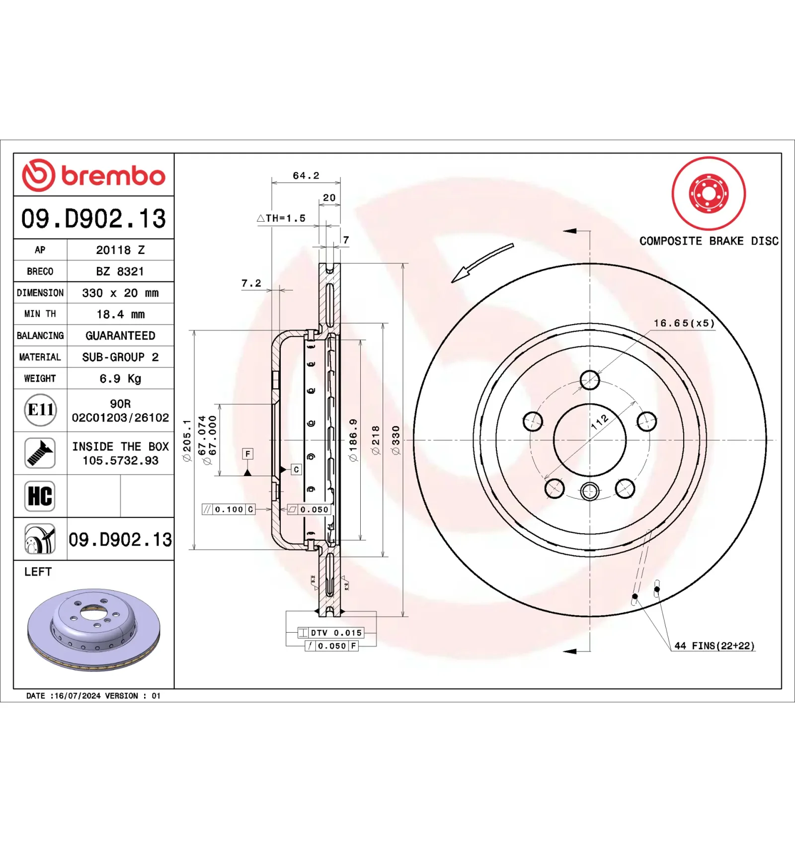 BMW F90 F97 F98 G01… Fren Diski 34206883979 09.D902.13 BREMBO - BMW yedek parça