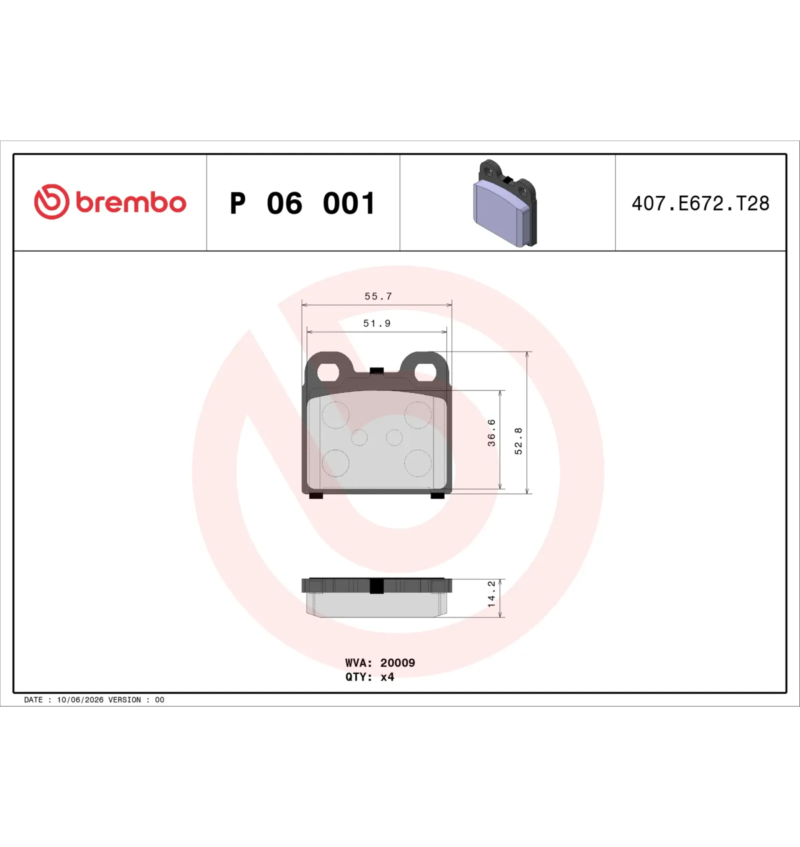 BMW Fren Balatası 34211103209 P 06 001 BREMBO - BMW yedek parça