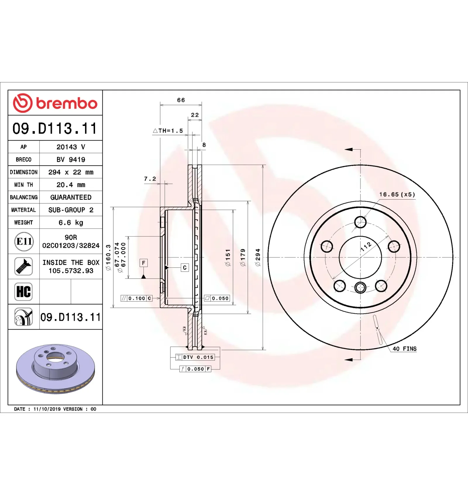 BMW G20 G21 G28 G80 Ön Fren Diski 34106877211 09.D113.11 BREMBO - BMW yedek parça