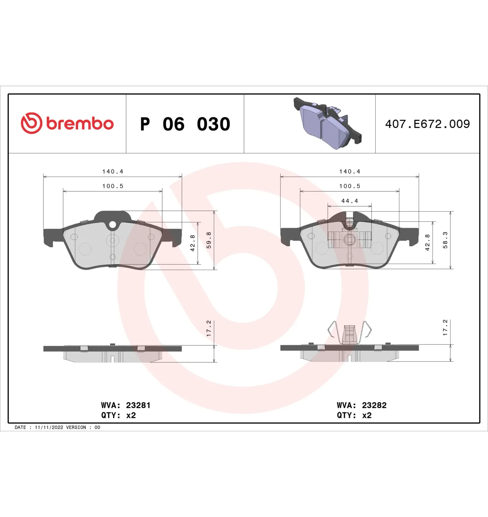 BMW MINI R50 R52 R53 Ön Fren Balatası 34111503076 P 06 030 BREMBO - BMW yedek parça
