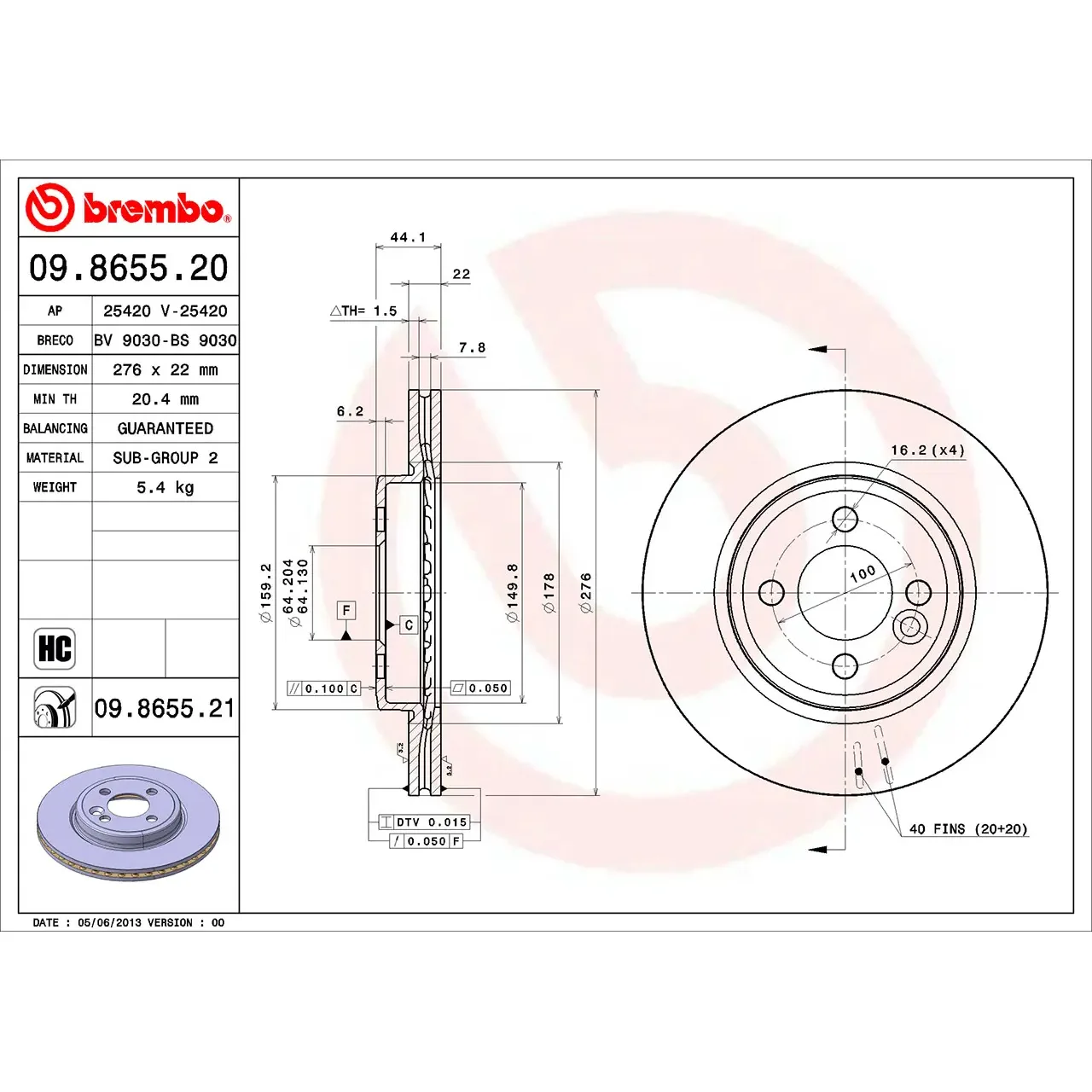 BMW MINI R50 R52 R53 Ön Fren Diski 34116774984 09.8655.21 BREMBO - BMW yedek parça