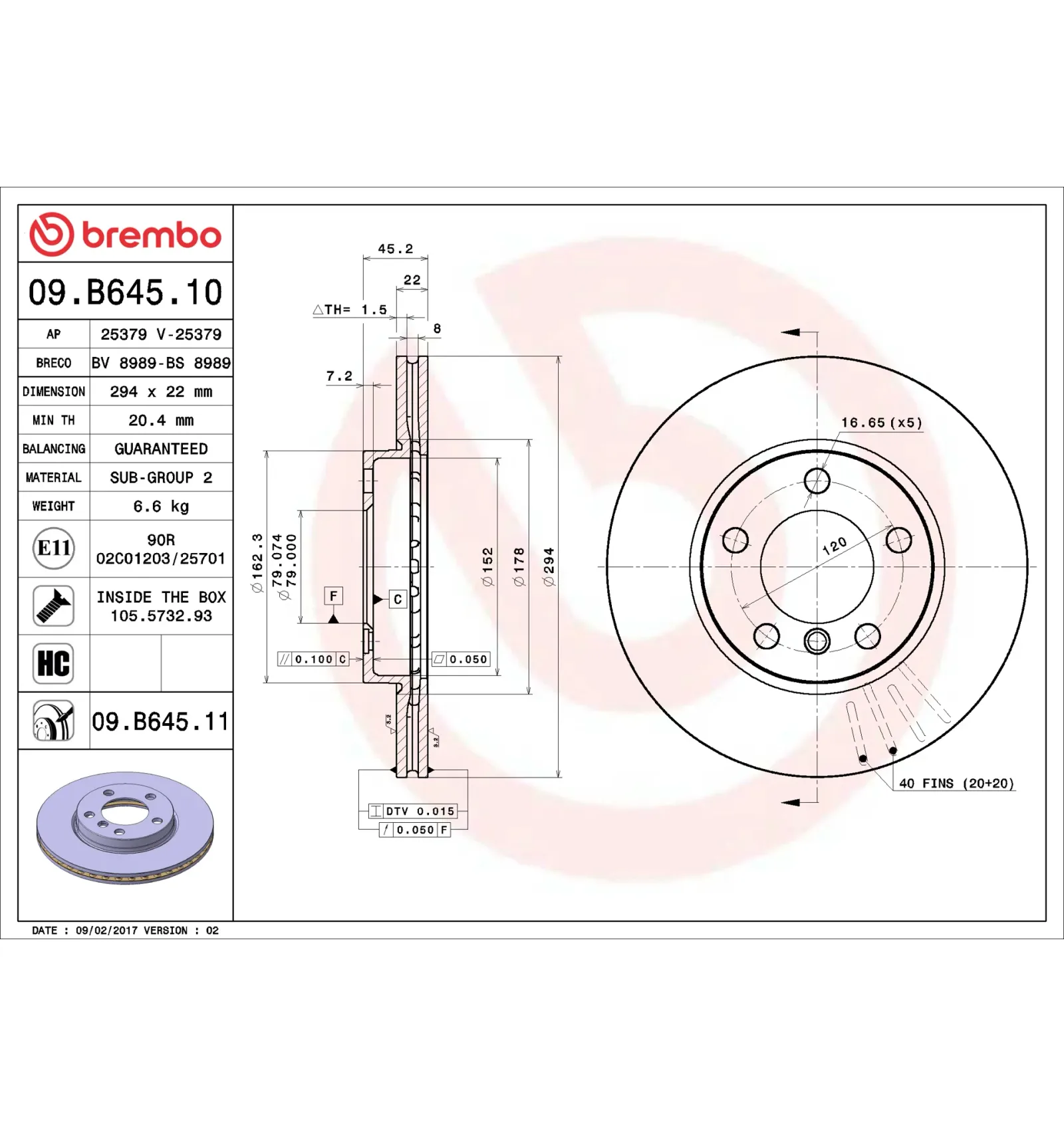 BMW MINI R60 R61 Ön Fren Diski 34119804828 09.B645.10 BREMBO - BMW yedek parça
