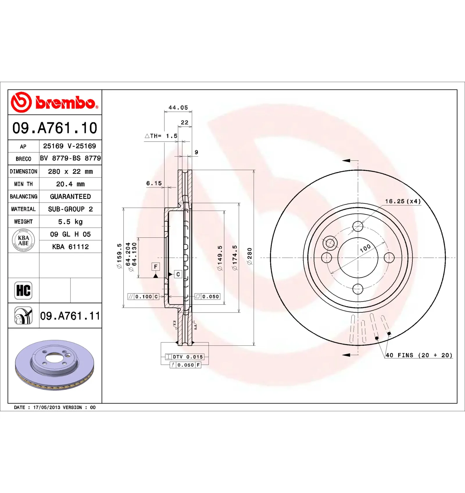 BMW R55 R56 R57 R58… Ön Fren Diski 34116774985 09.A761.11 BREMBO - BMW yedek parça