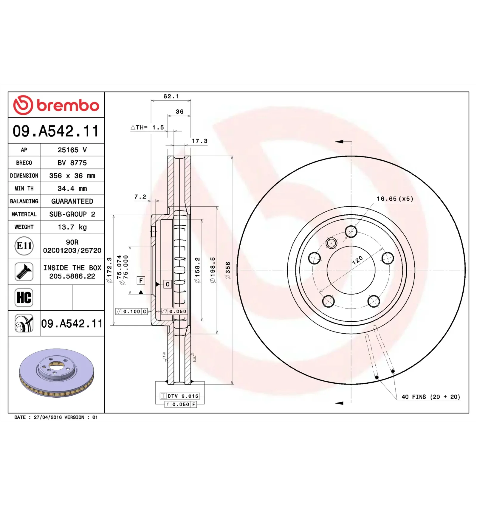 BMW X5 E53 Ön Fren Diski 34116756847 09.A542.11 BREMBO - BMW yedek parça
