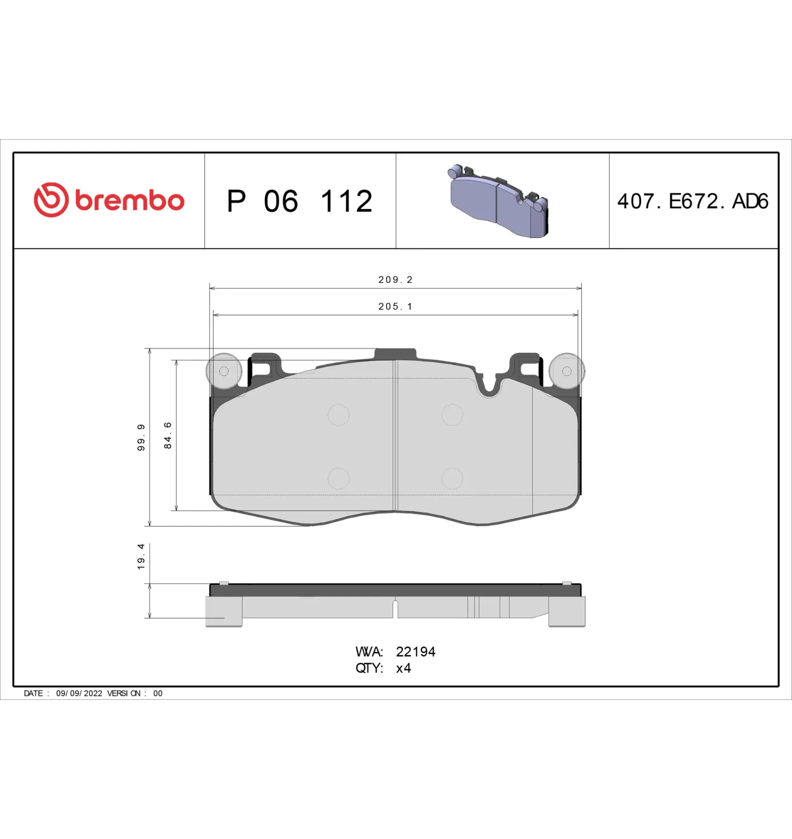 BMW X5 F15 F85 Fren Balatası 34117852969 P 06 112 BREMBO - BMW yedek parça