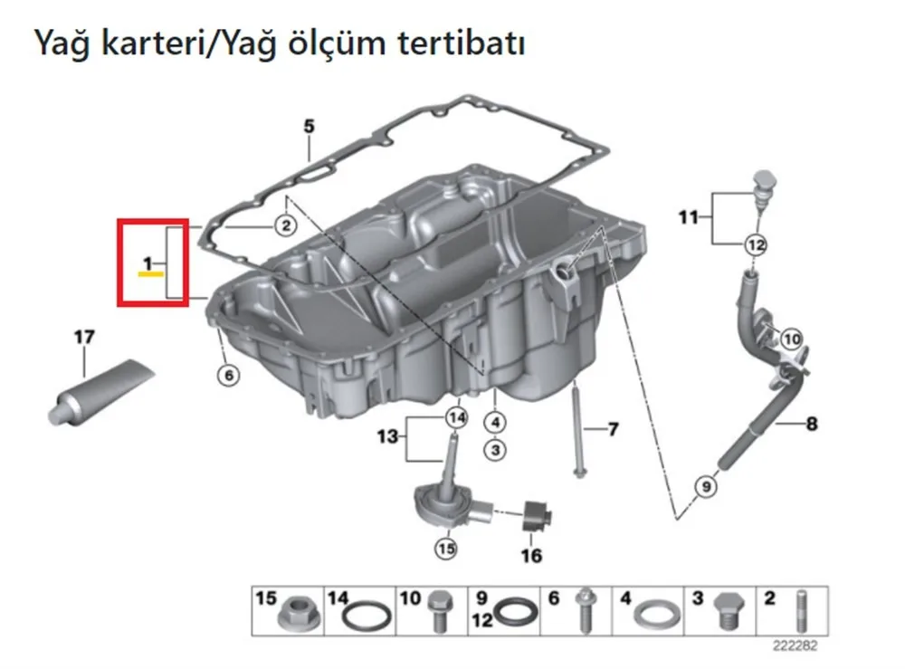 Bmw Yağ Karter B36 B38 11138611689