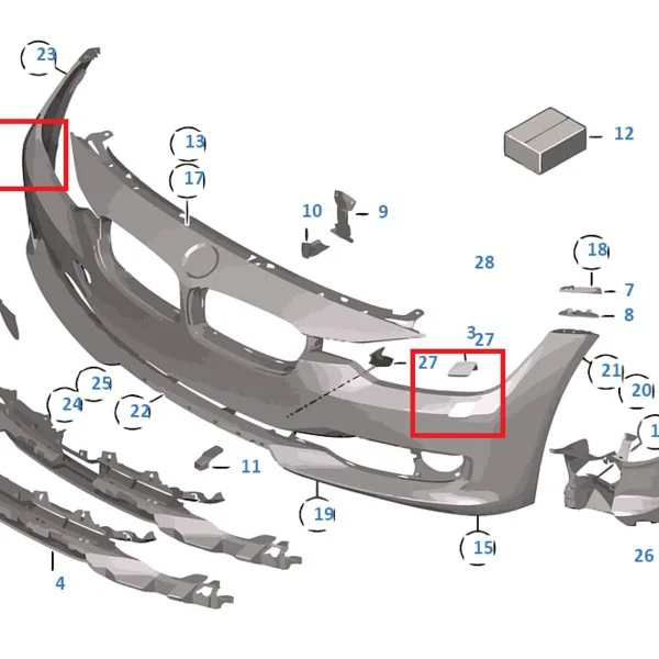 BMW 5 Serisi F10 F11 2010- - Far Fıskiye Kapağı Sağ M 51118048680 | TAIVAN