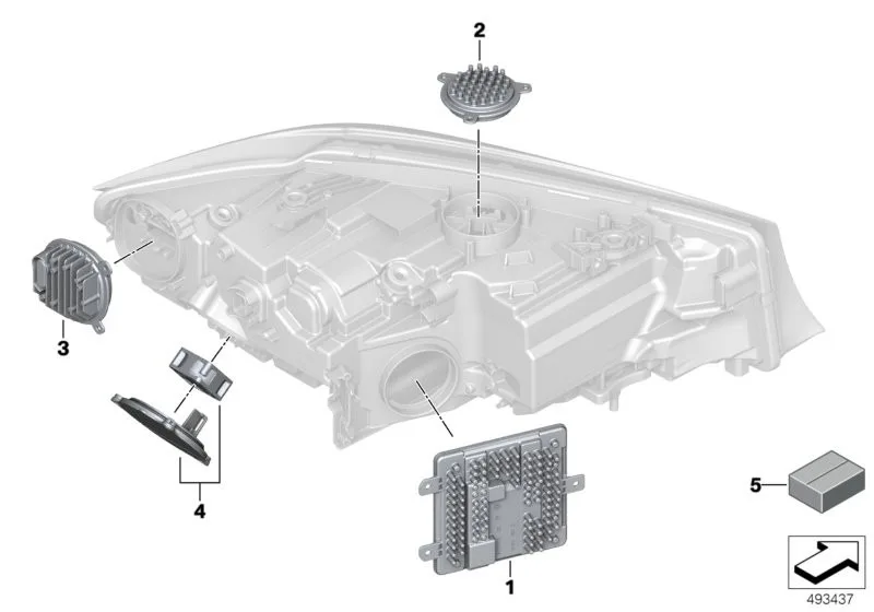 Bmw Far Kasası F34 Sol 63117355555