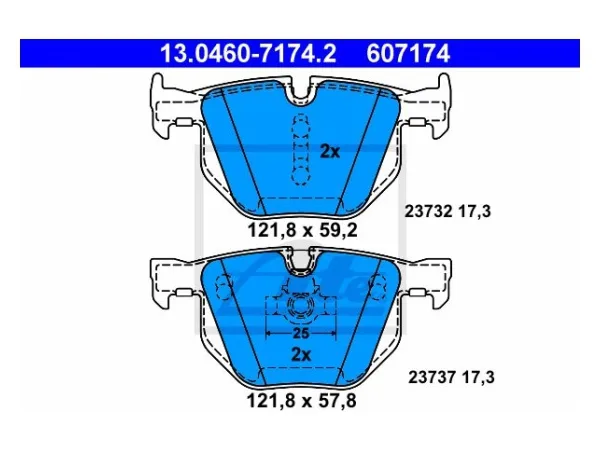 Fren Balatası E60 Arka 520530i/d ATE_13046071742 ATE
