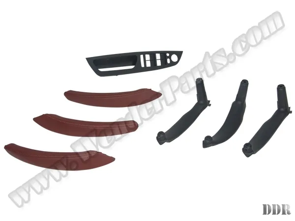 Kapı Tutamak Seti X5:E70+LCI X6:E71 Ön&Arka; (Kahve-Kırmızı) Deri Kaplamalı 51416969401 | WENDER