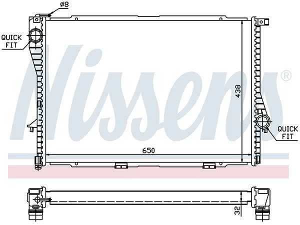 Motor Su Radyatörü E39 E38 [M52 M54 M62] Man/Şanz (Klimalı) 1999-03 NSN_60648A NISSENS