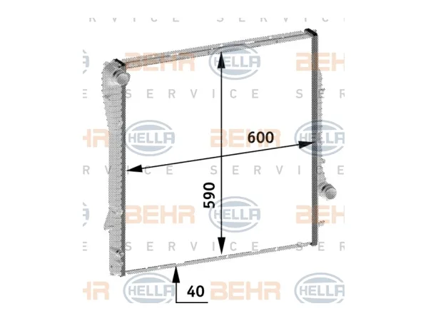 Motor Su Radyatörü E53 [M57N] Man/Şanz (Klimalı) BHR_8MK376719041 HELLA