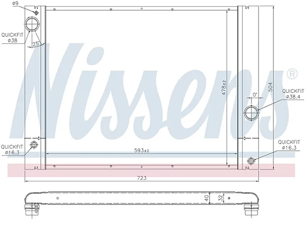 Motor Su Radyatörü E60 [N43 N46/N N52 N53] Otm/Şanz (Klimalı) NSN_60772 NISSENS