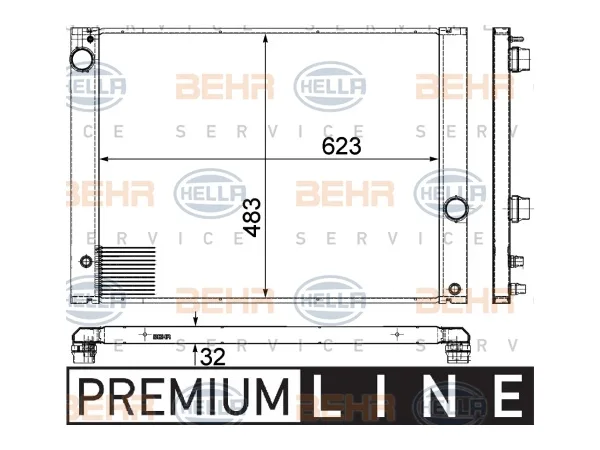 Motor Su Radyatörü E65 [N52] Otm/Şanz (Klimalı) BHR_8MK376780661 HELLA